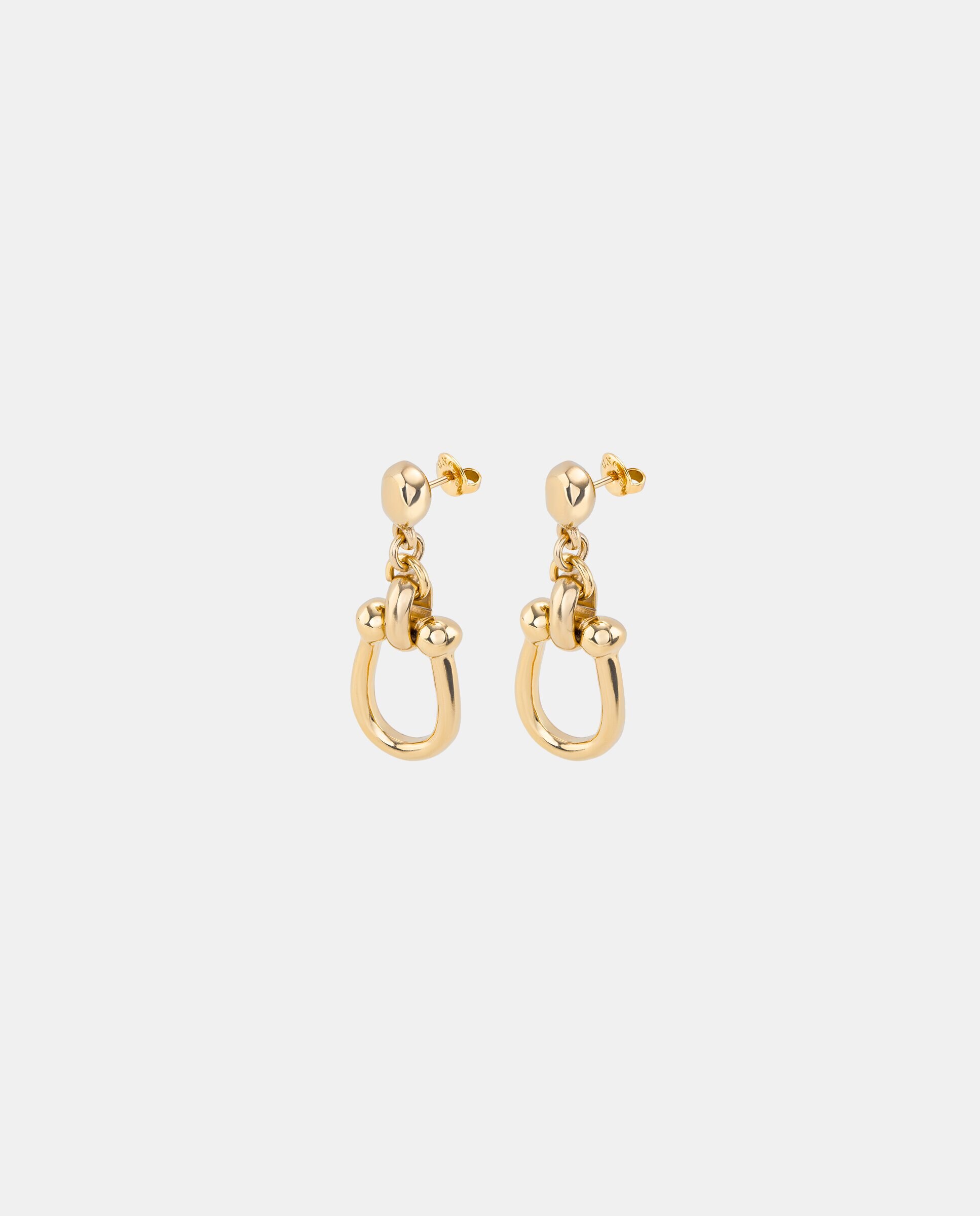 Brincos Banhados em Ouro 18k com 1 Elo Médio Ouro-2