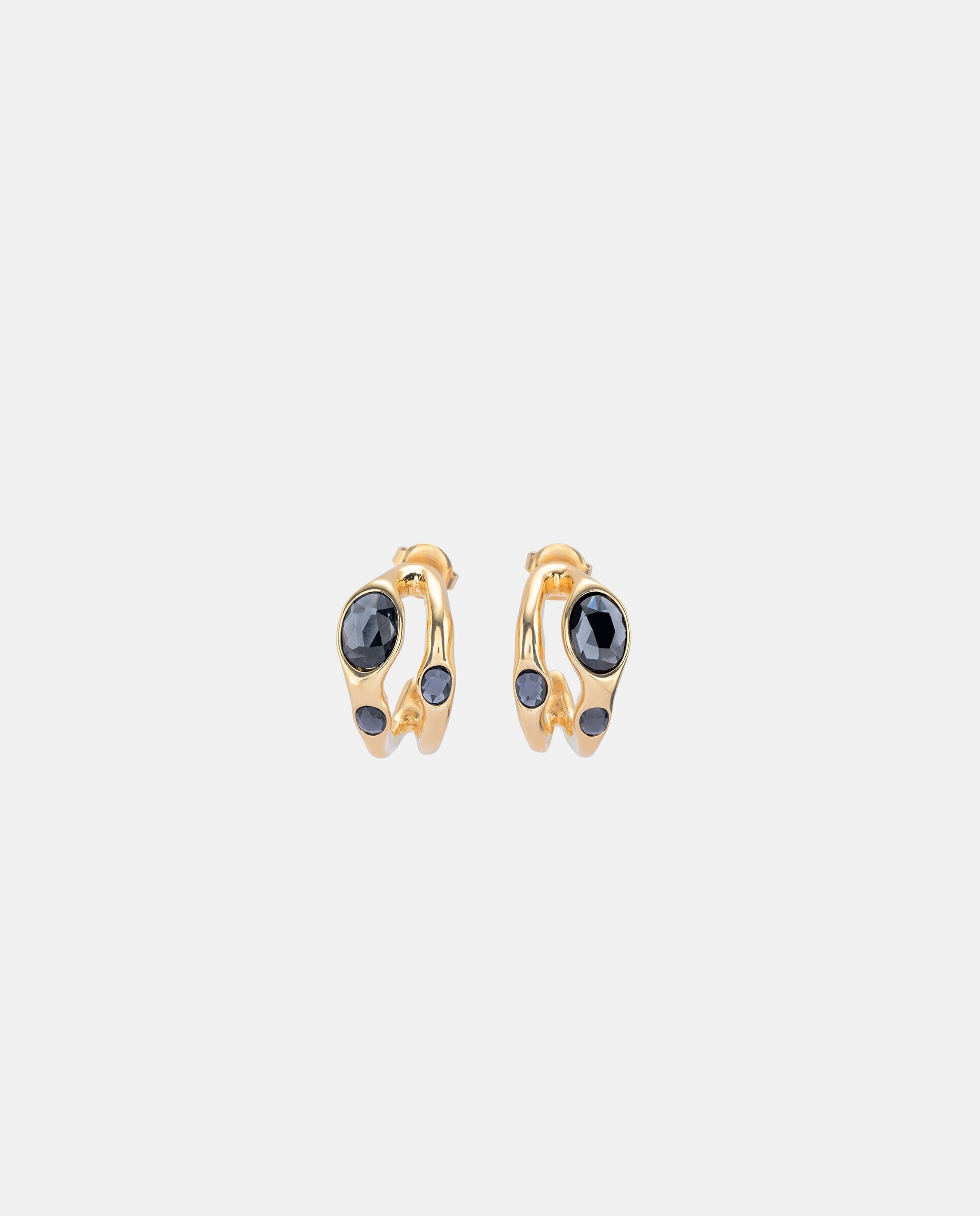 Brincos Banhados em Ouro 18k com Cristais Ouro-1