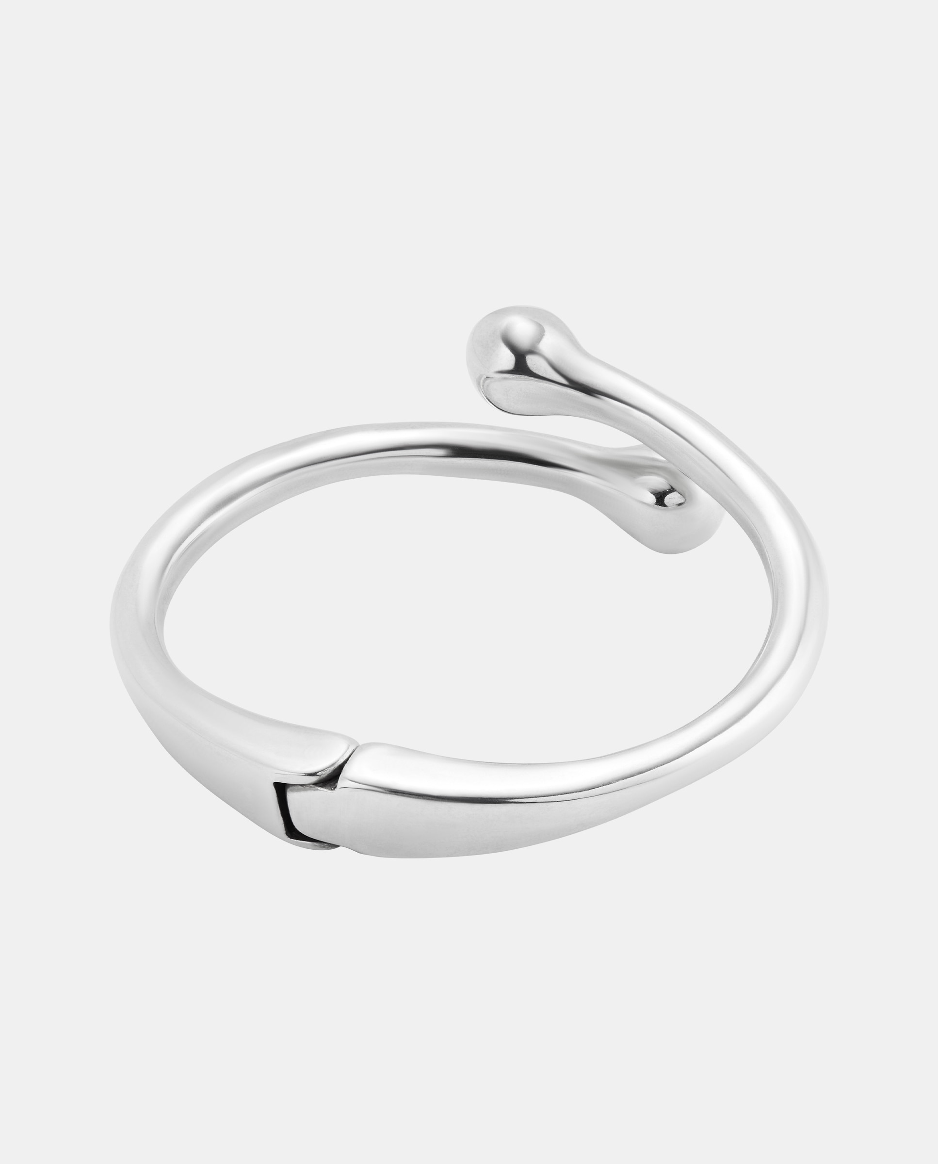 Pulseira Rígida Banhada em Prata de Lei com Mola Interior Prata-2