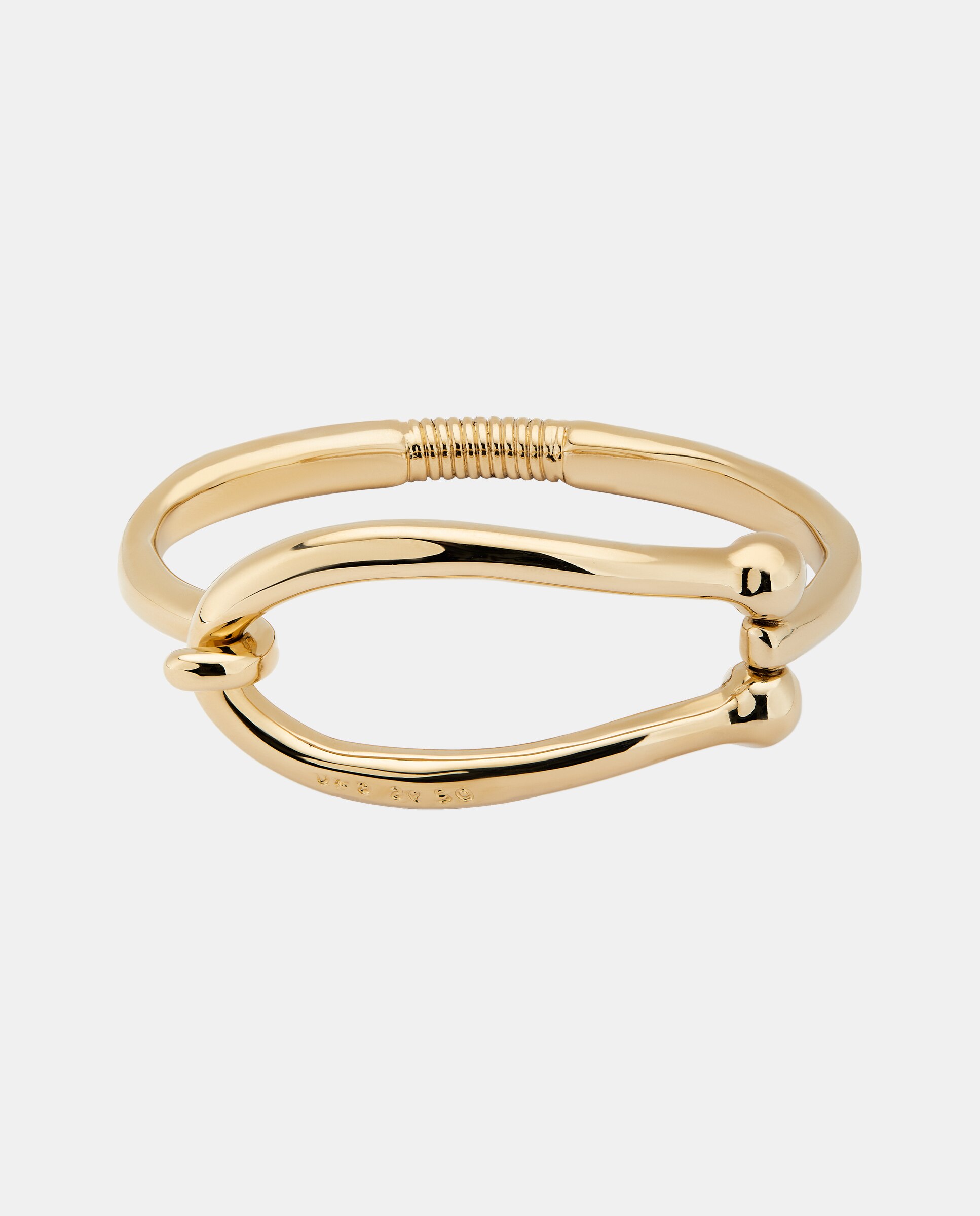 Pulseira Rígida Banhada a Ouro 18k Elo Grande e Mola Interior Ouro-1