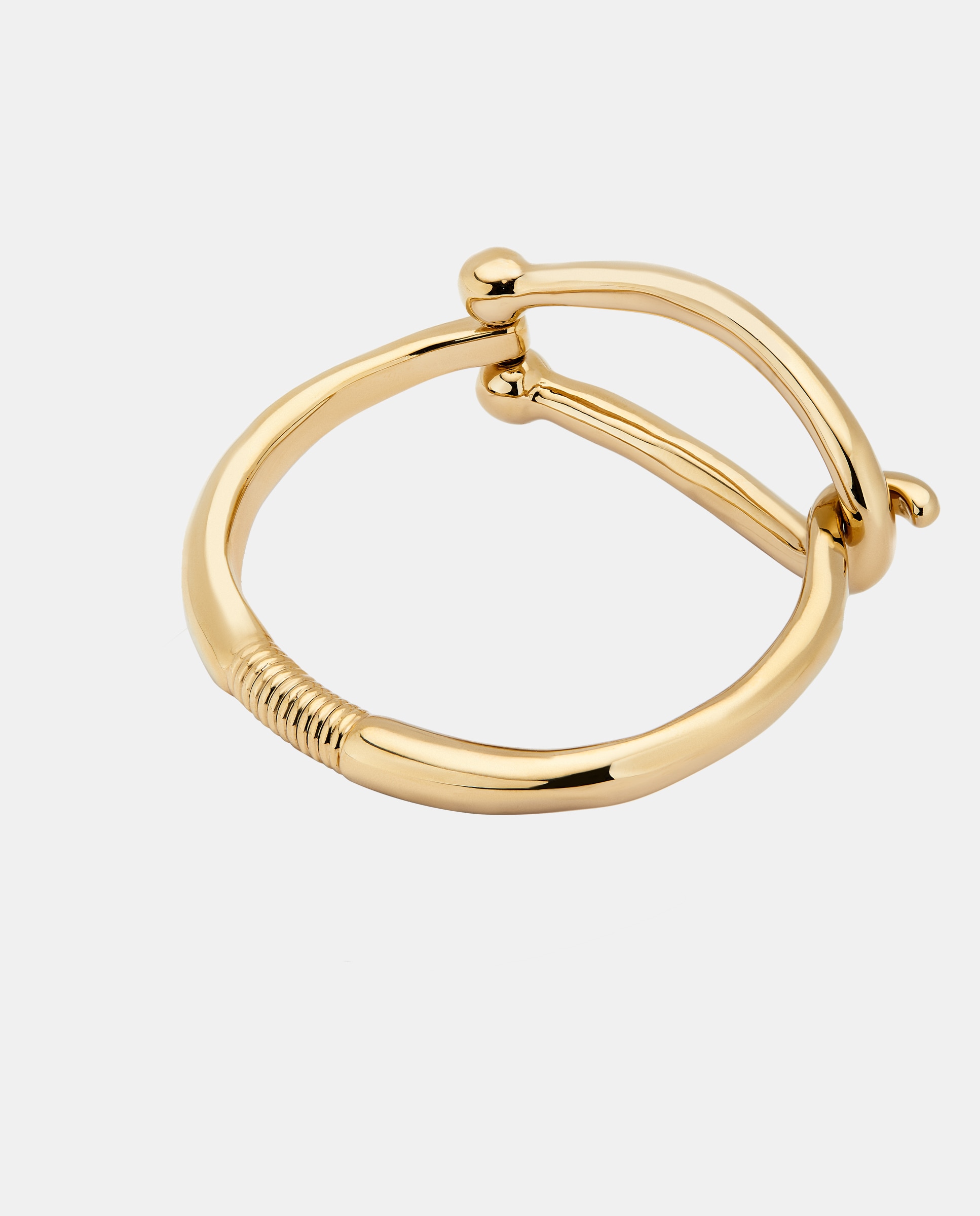Pulseira Rígida Banhada a Ouro 18k Elo Grande e Mola Interior Ouro-2