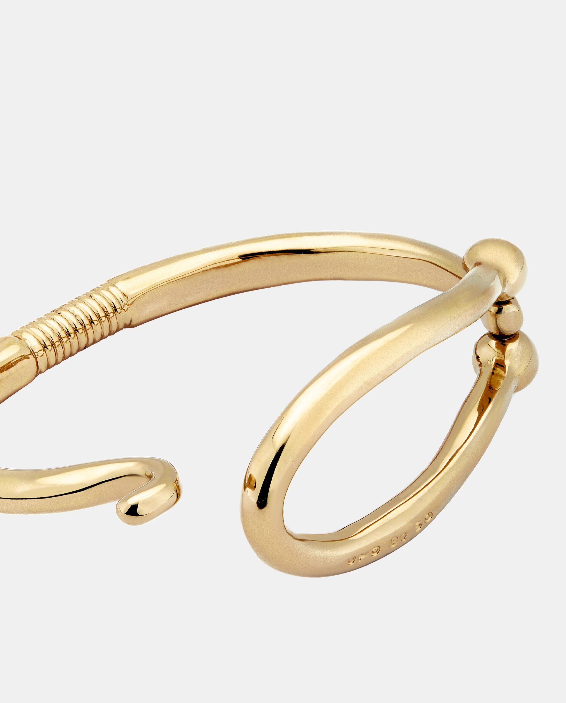Pulseira Rígida Banhada a Ouro 18k Elo Grande e Mola Interior Ouro-3