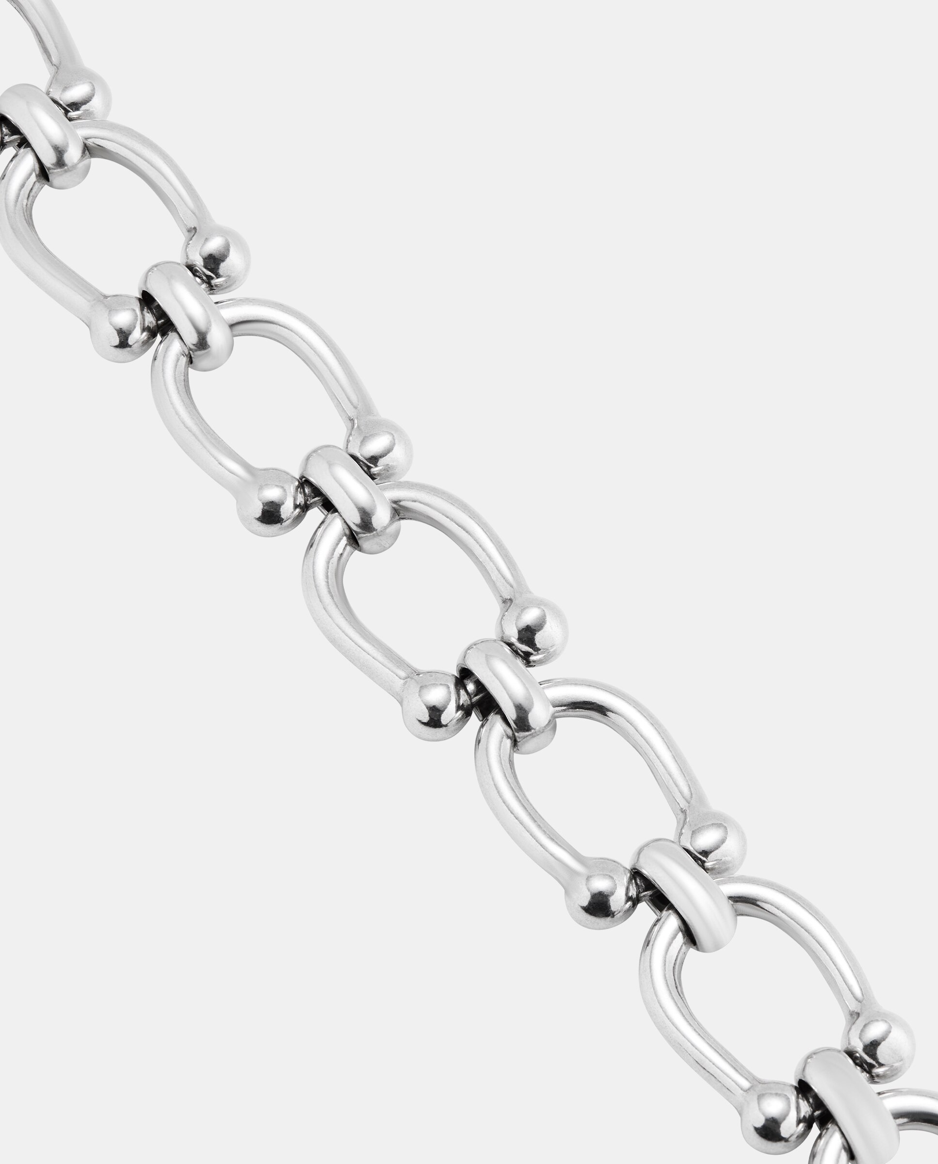 Pulseira Banhada em Prata de Lei com Elos Ovais Médios Prata-3