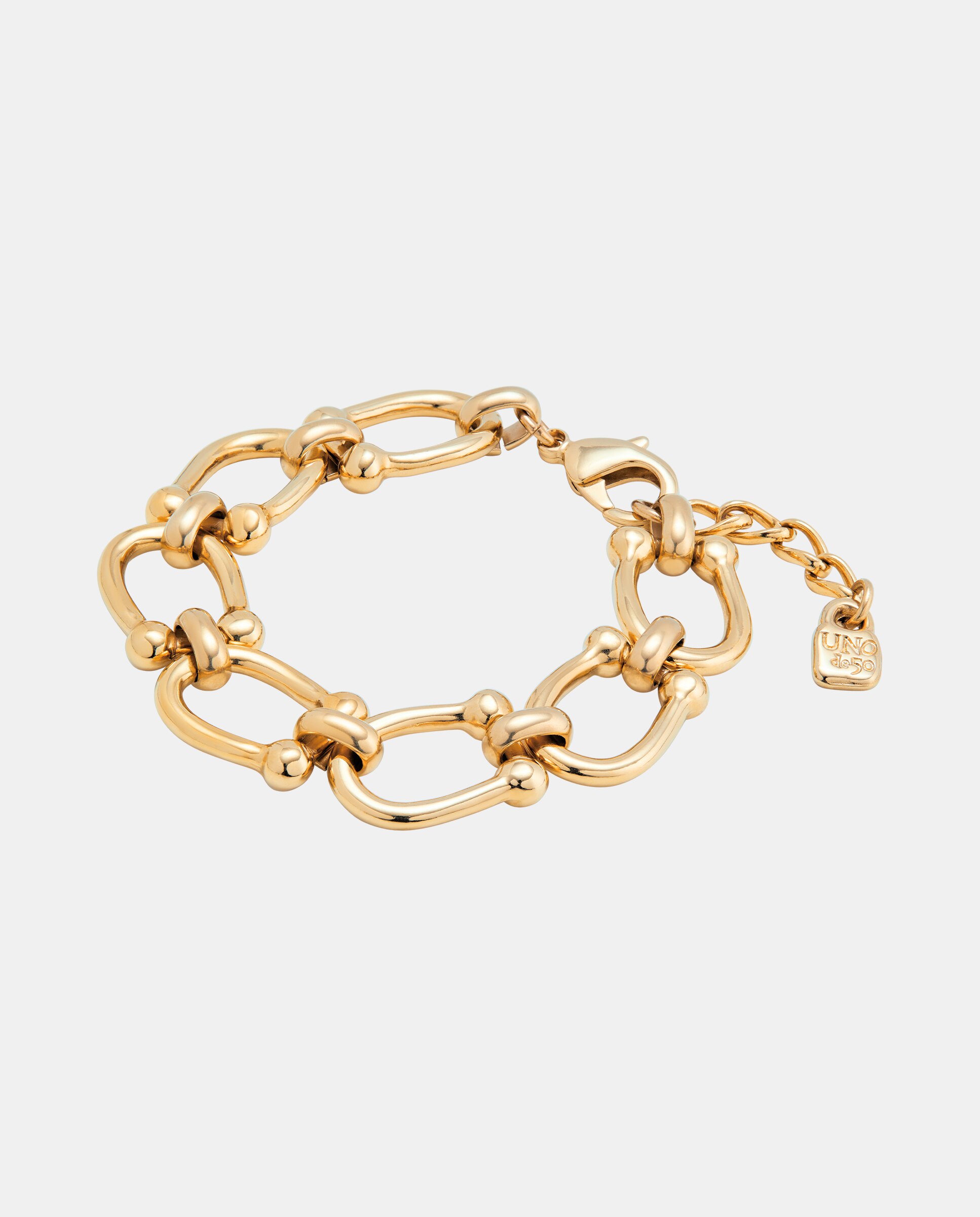Pulseira Banhada a Ouro 18k com Elos Ovais Médios Ouro-2