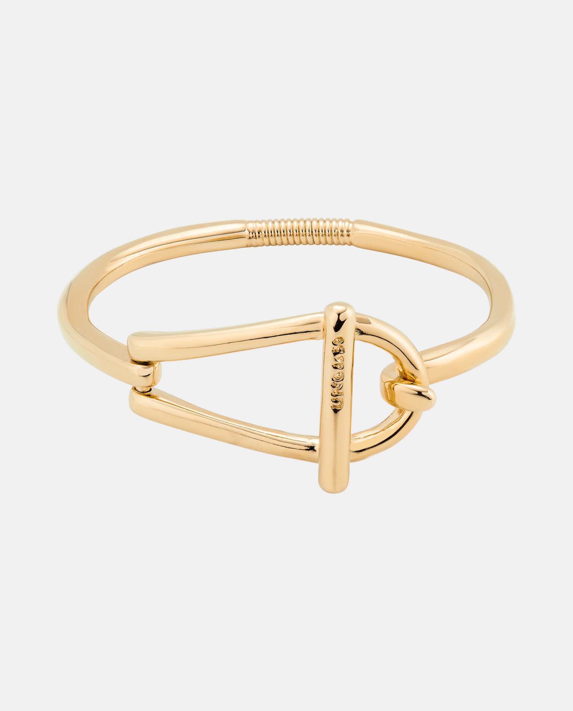 Pulseira Rígida Banhada a Ouro 18k Elo Médio e Mola Interior Ouro-1