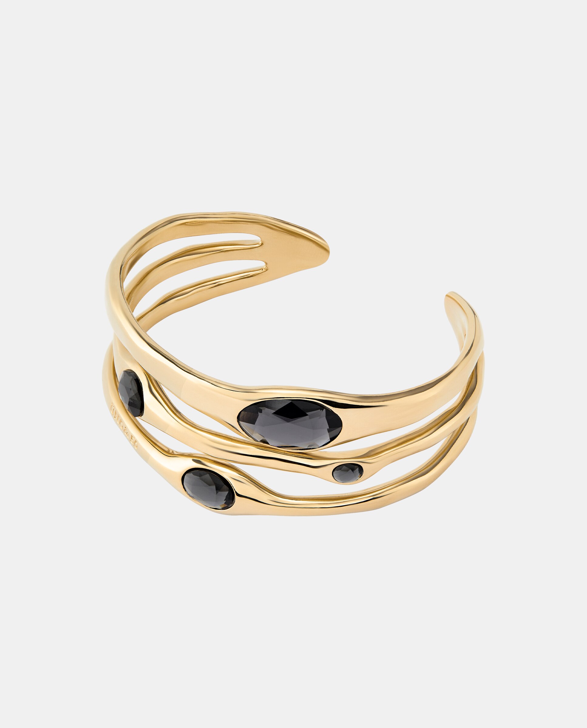 Pulseira Rígida Banhada a Ouro 18k com Cristais Ouro-2