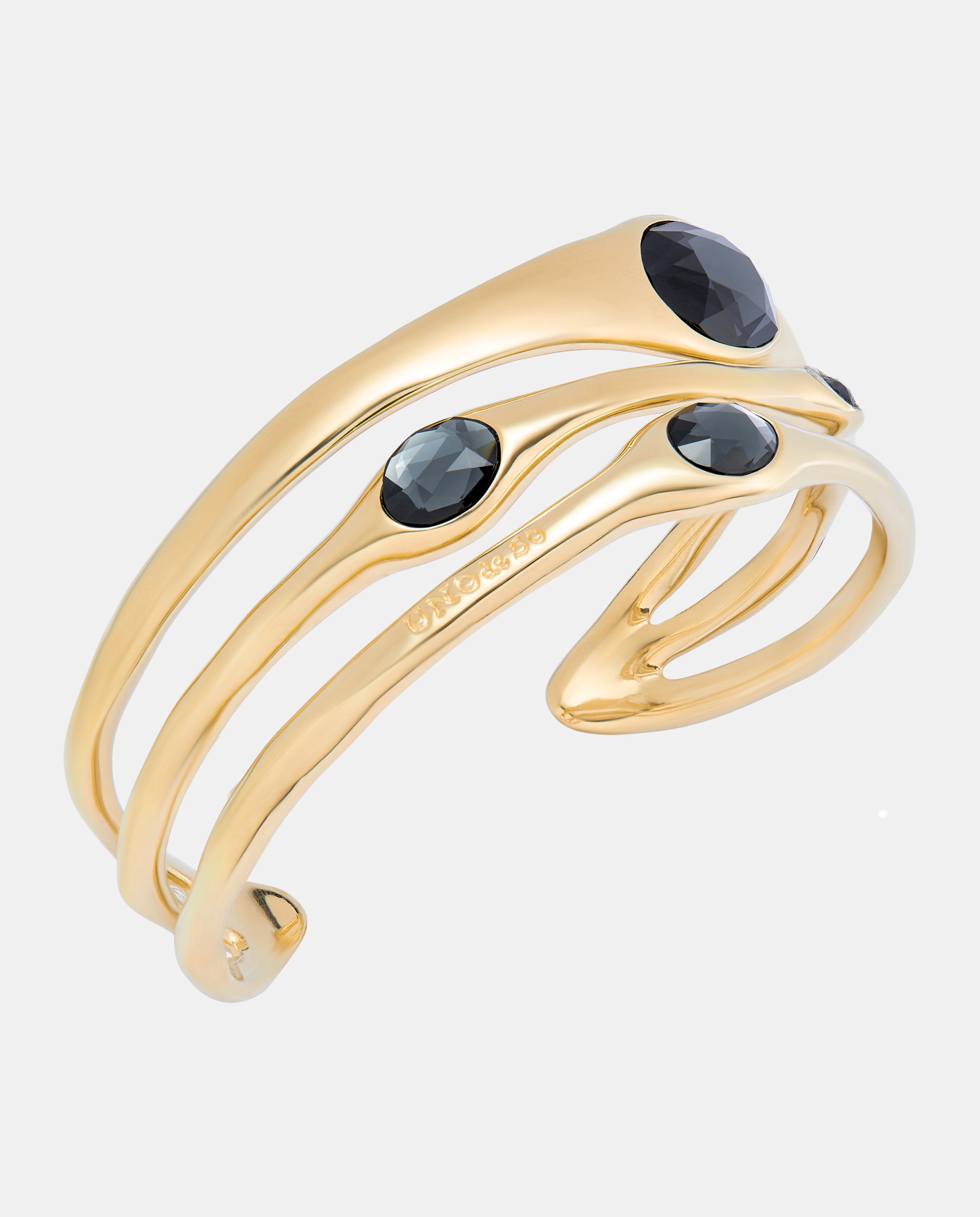 Pulseira Rígida Banhada a Ouro 18k com Cristais Ouro-3