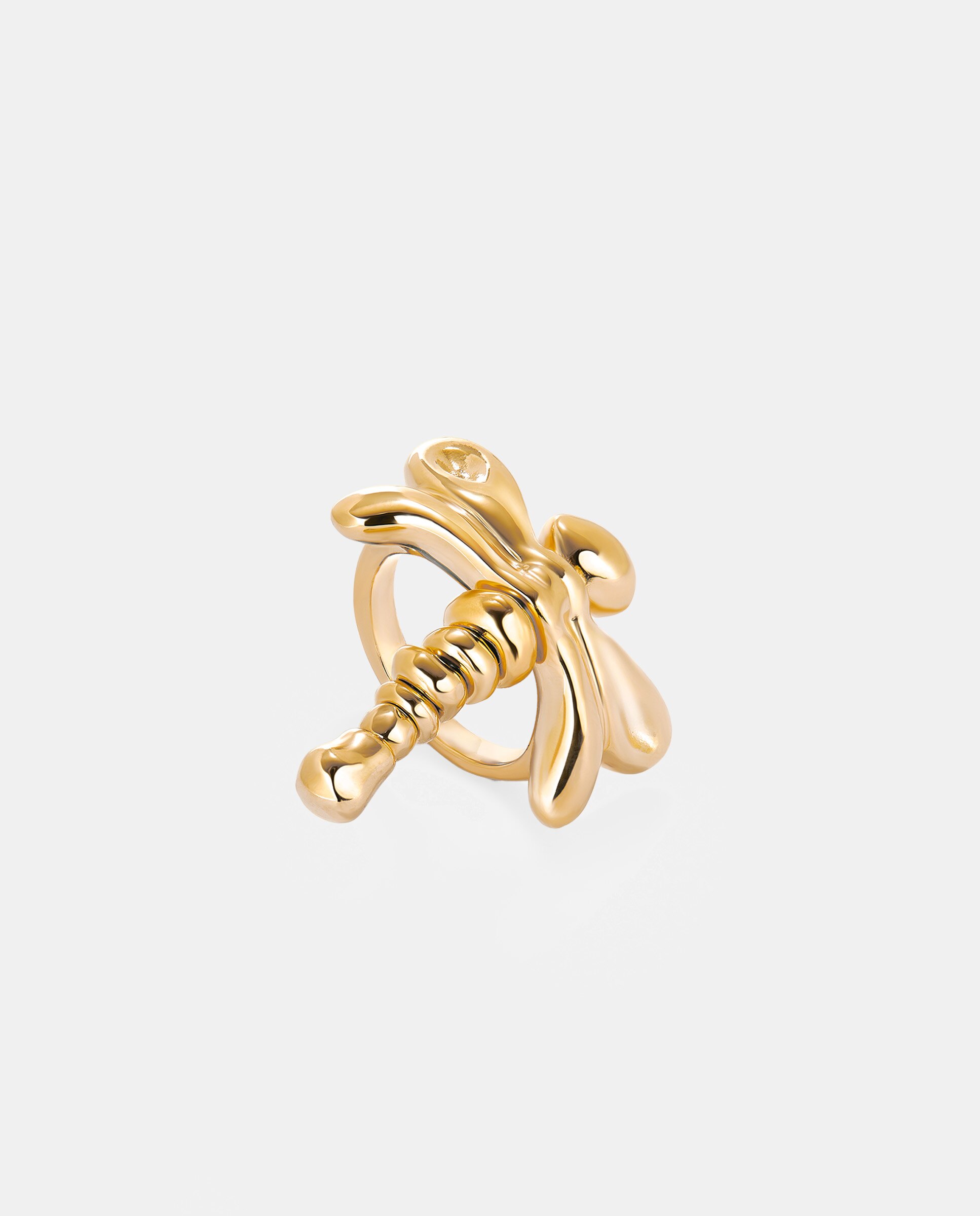 Anel Libélula Banhado a Ouro 18k Ouro-3