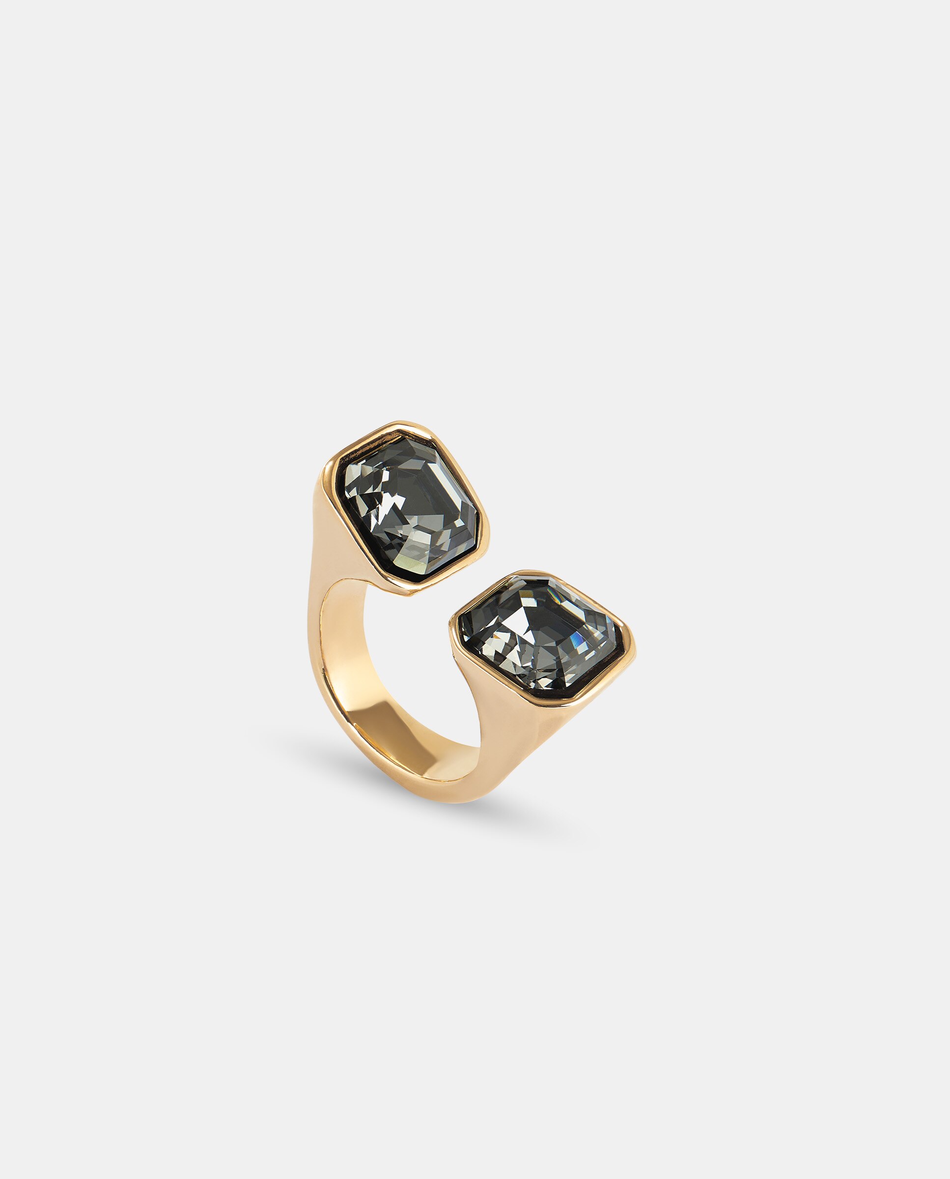 Anel Banhado a Ouro 18k com Cristal Ouro-3