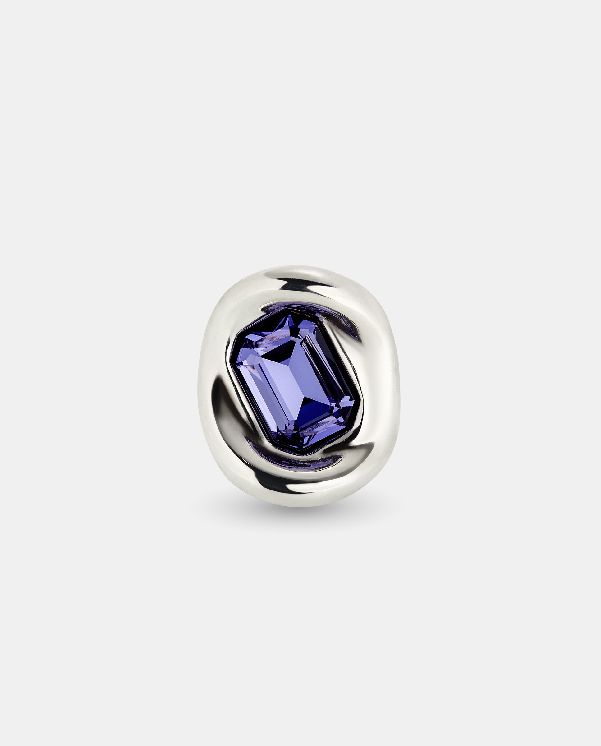 Anel Banhado em Prata de Lei com Cristal Roxo Prata-1