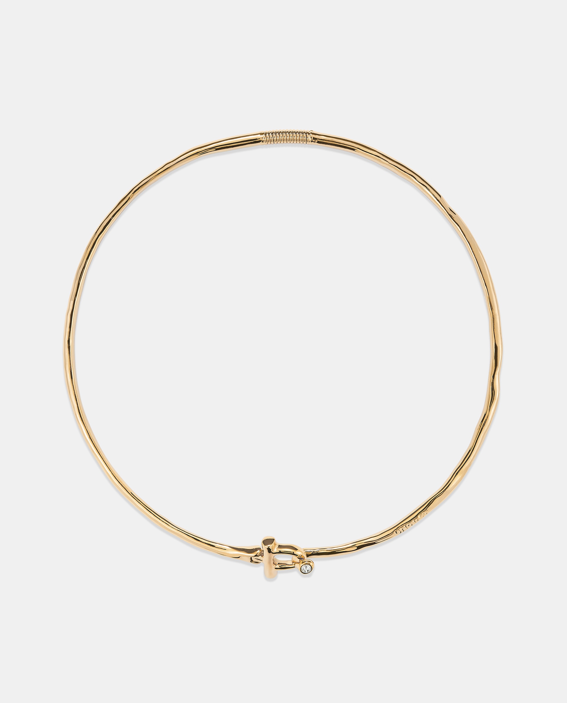 Colar Rígido com Fecho Frontal Banhado a Ouro 18k com Topázio Ouro-1