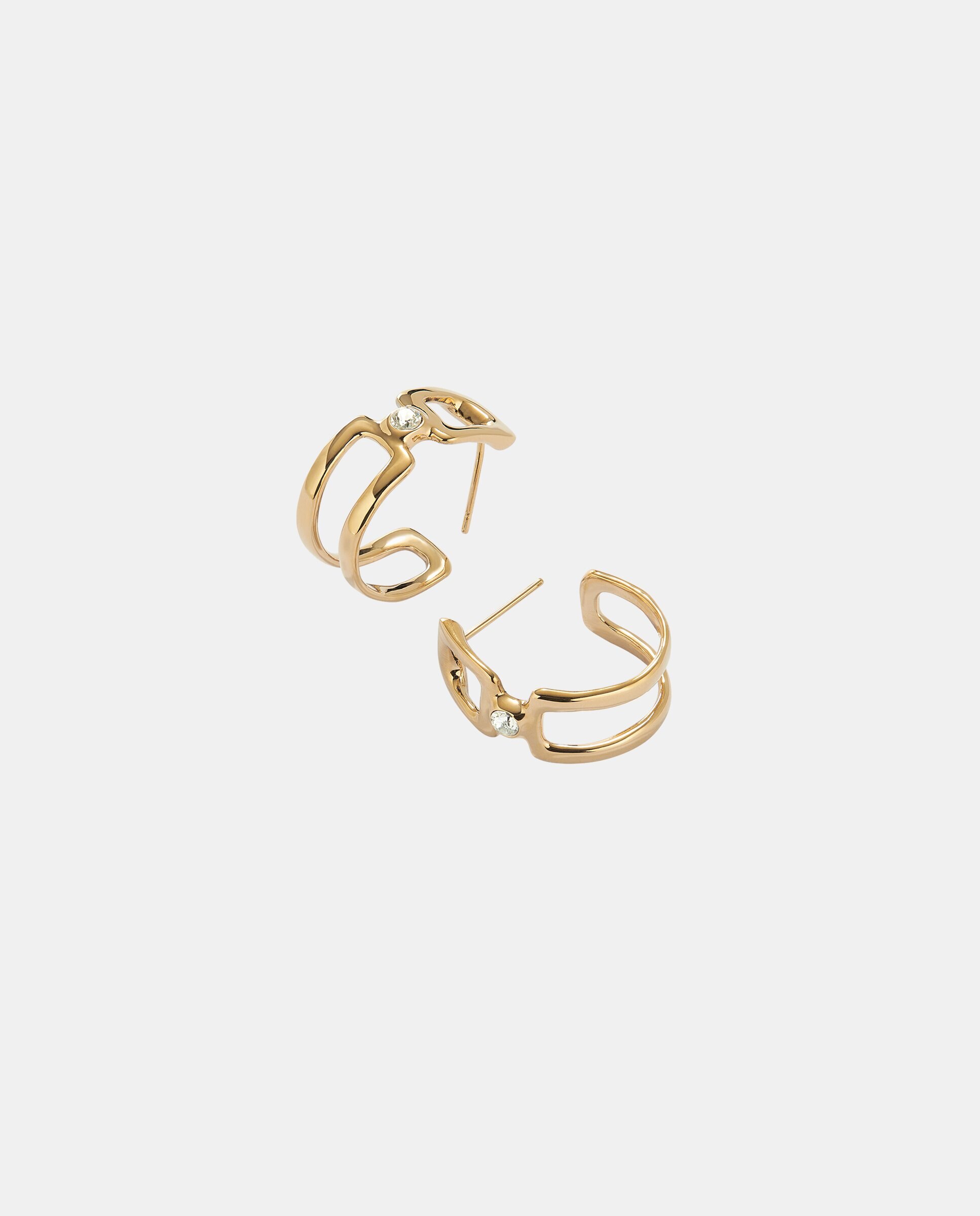 Brincos de Argola Dupla Banhados a Ouro 18k Ouro-2