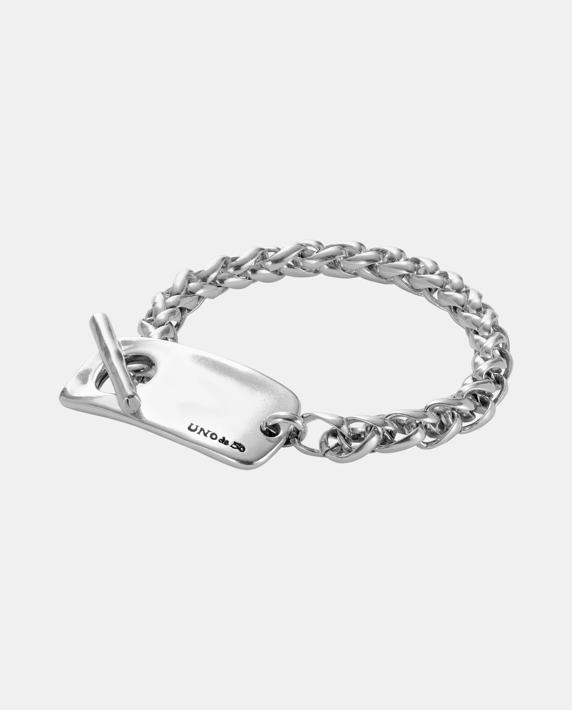 Pulseira de Corrente Banhada em Prata de Lei Prata-1