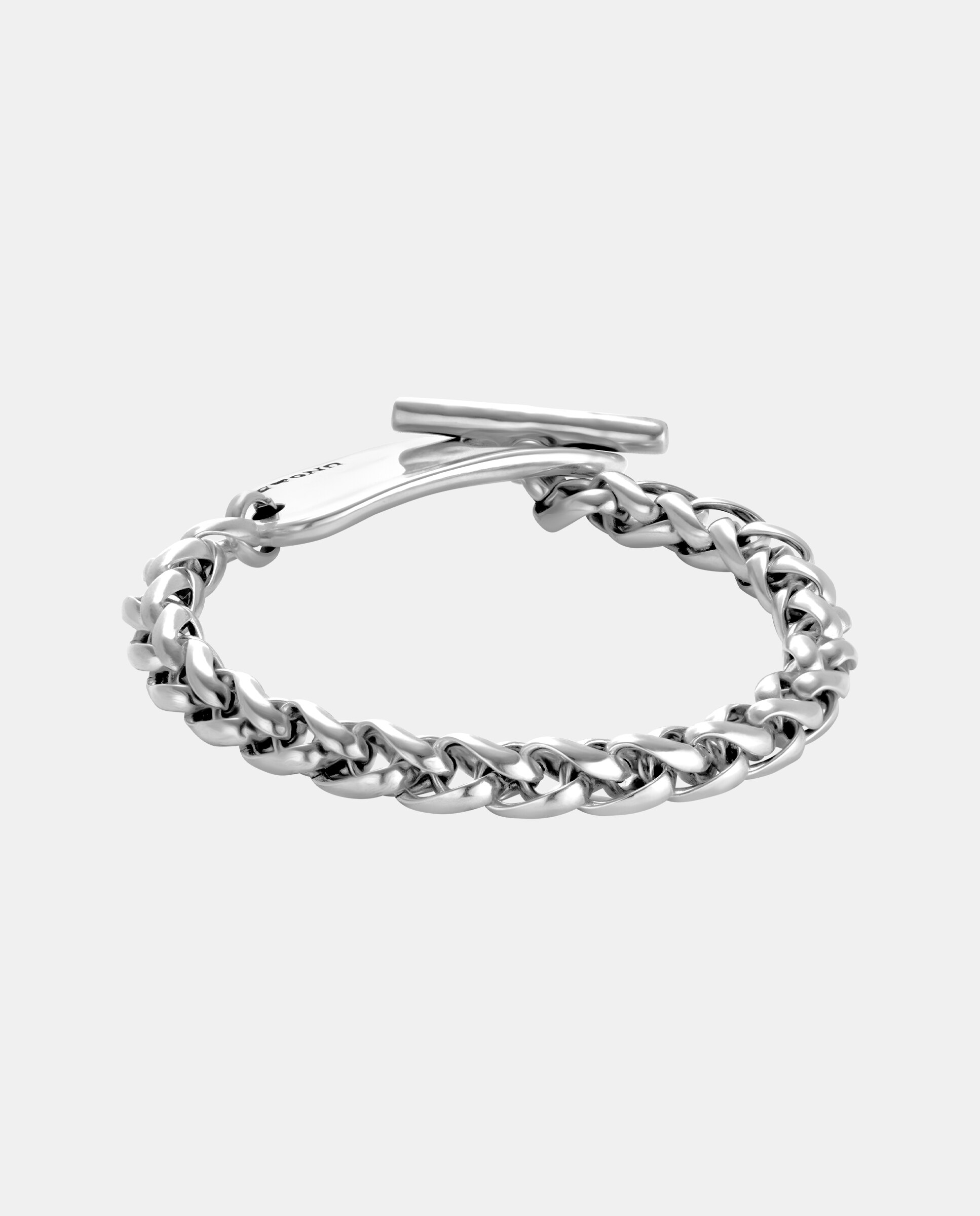 Pulseira de Corrente Banhada em Prata de Lei Prata-3