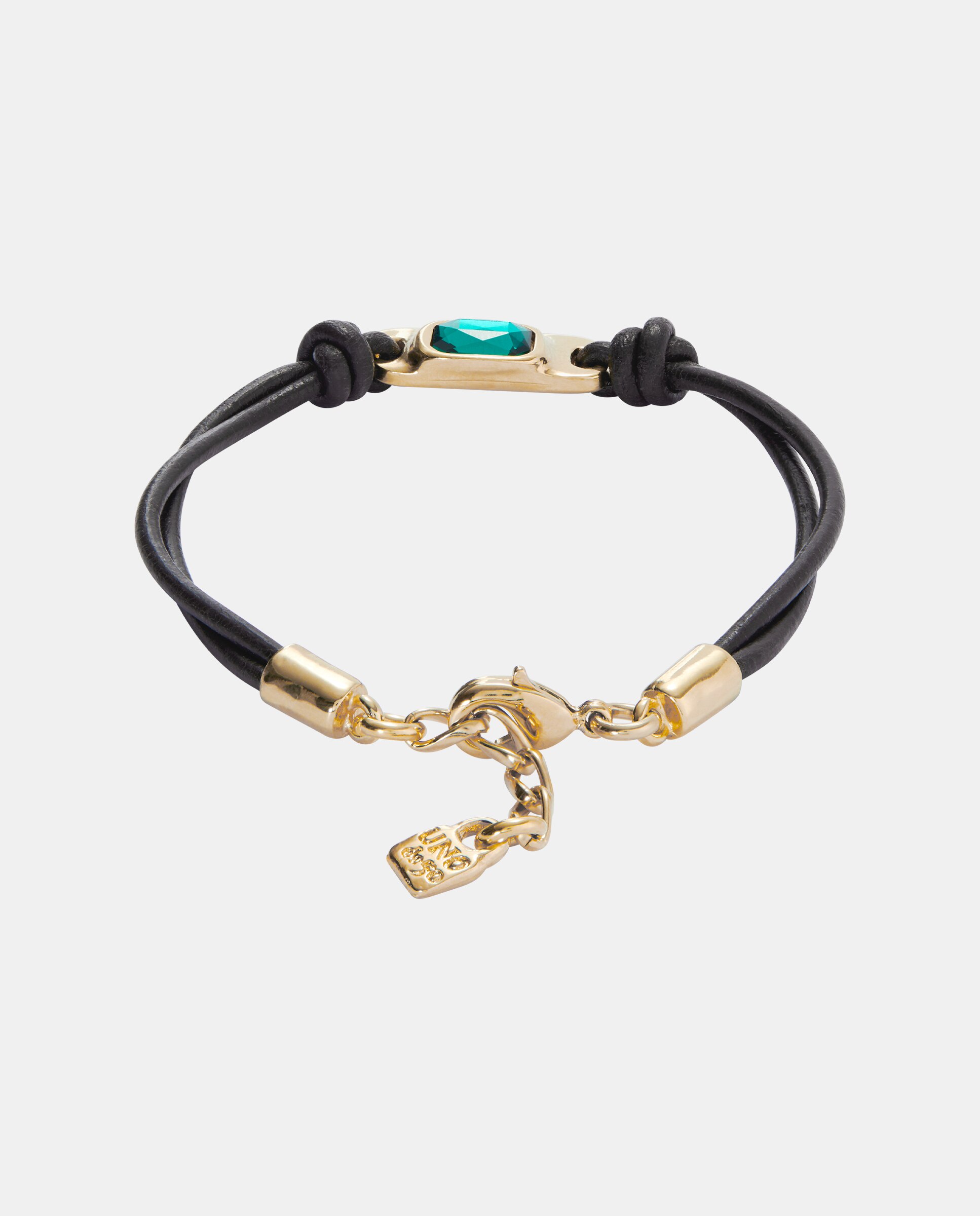 Pulseira de Couro Banhada a Ouro 18k Ouro-3