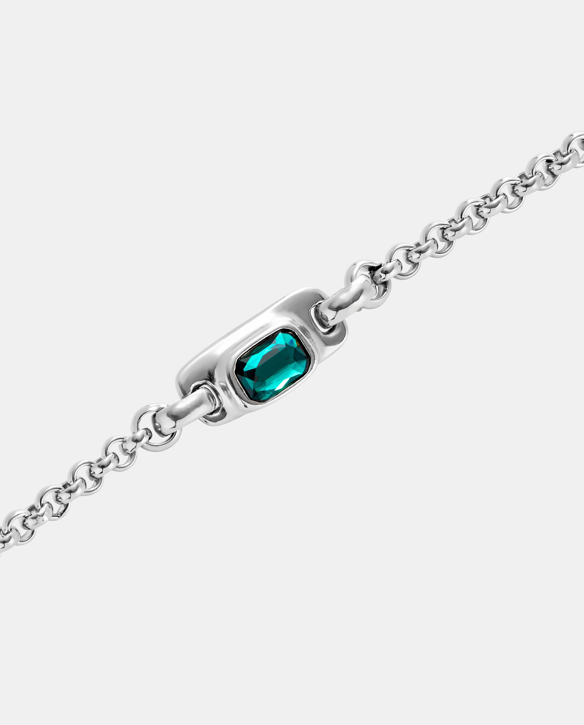 Pulseira de Corrente Banhada em Prata de Lei Prata-4