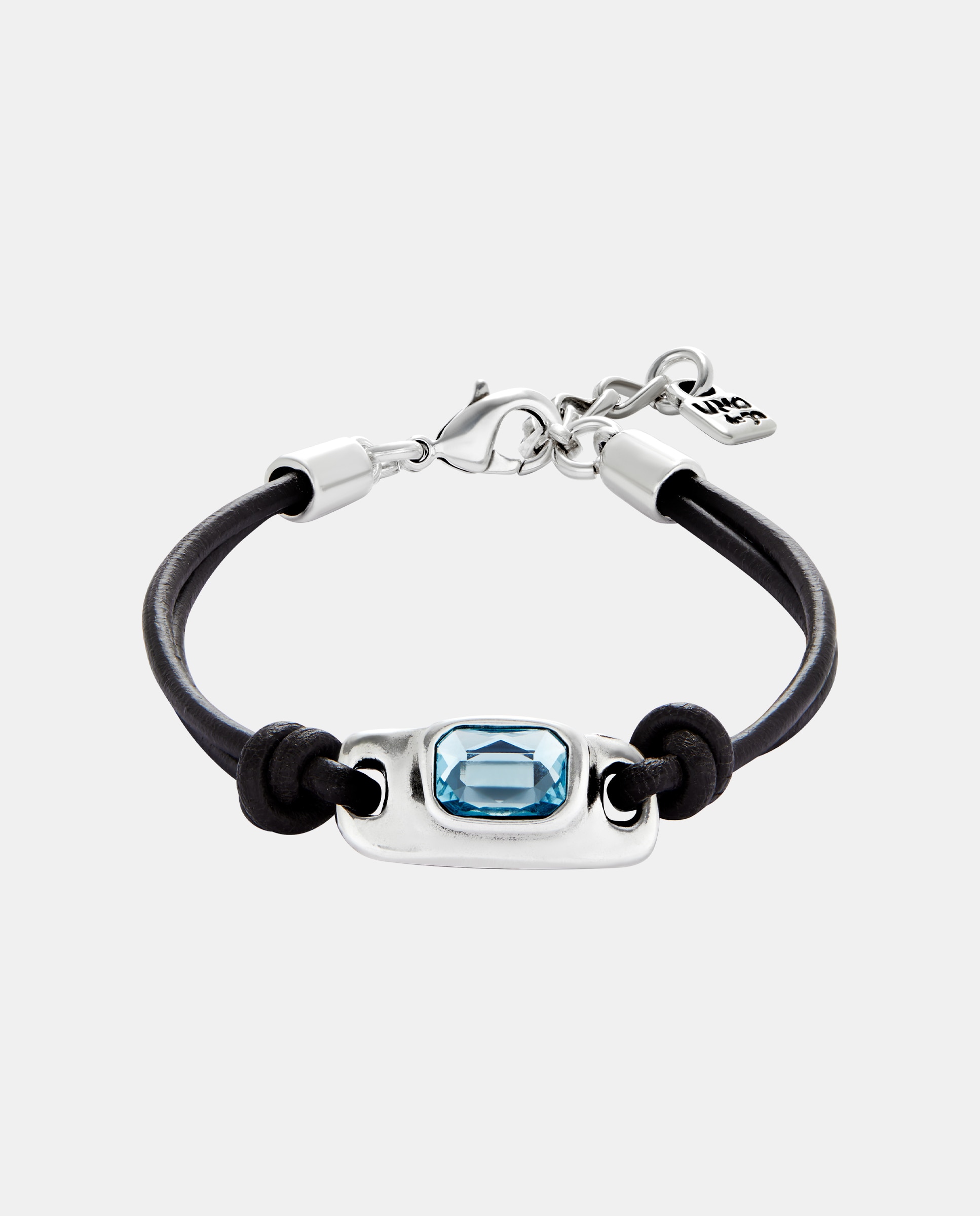 Imagem 0 de Pulseira de Couro Banhada em Prata de Lei