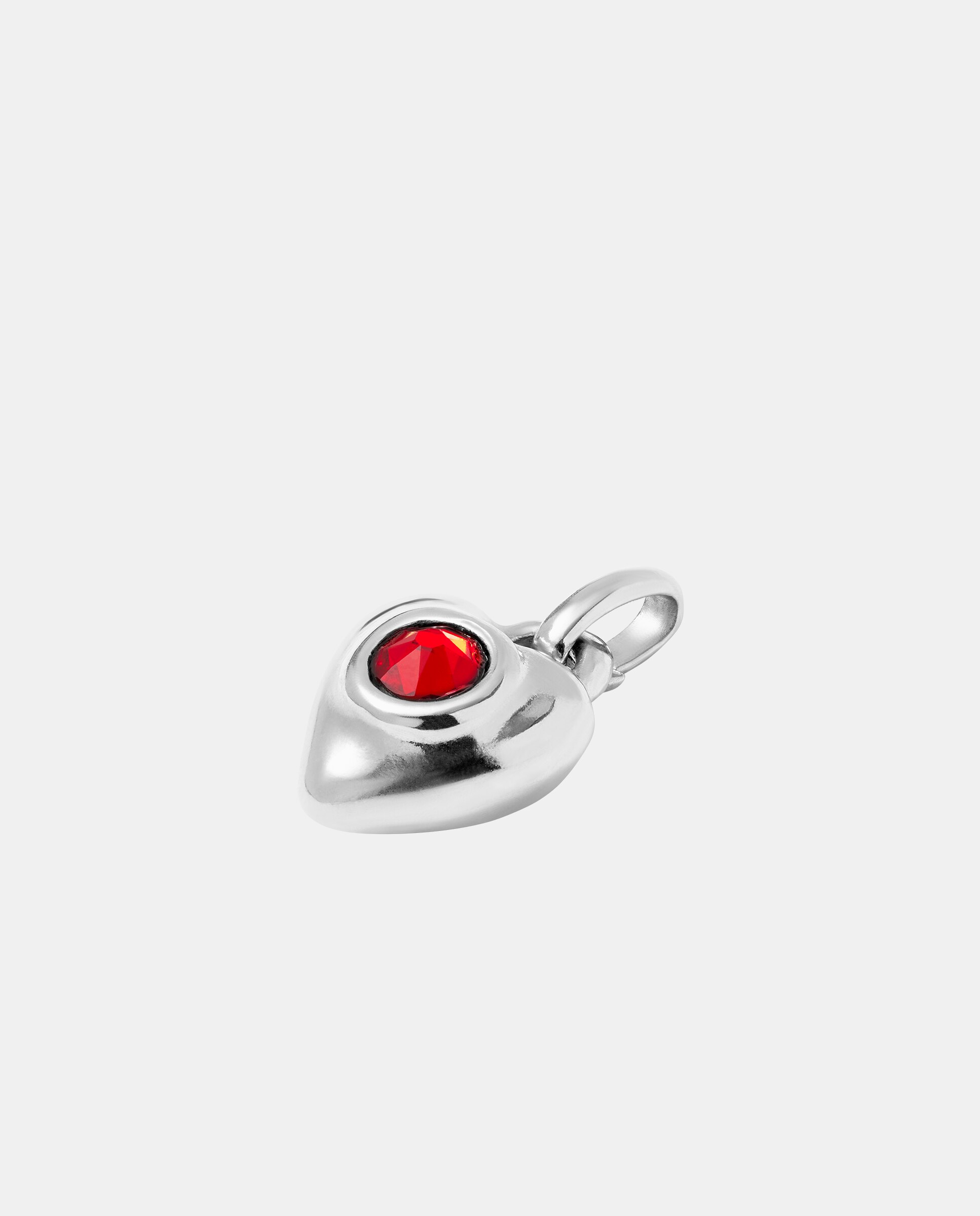 Charm Banhado em Prata de Lei com Cristal Vermelho Prata-2