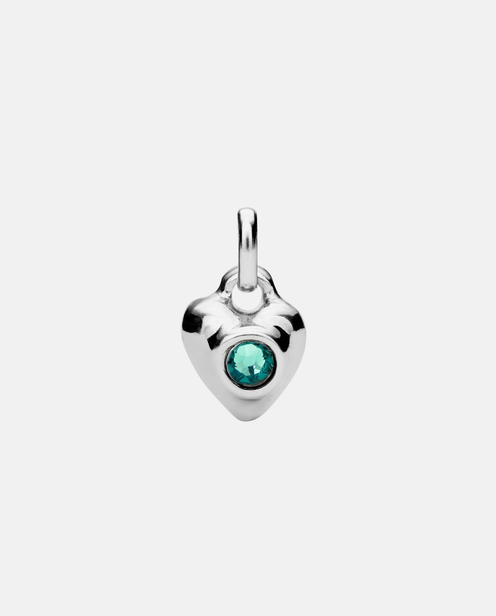 Charm Banhado em Prata de Lei com Cristal Verde Prata-1