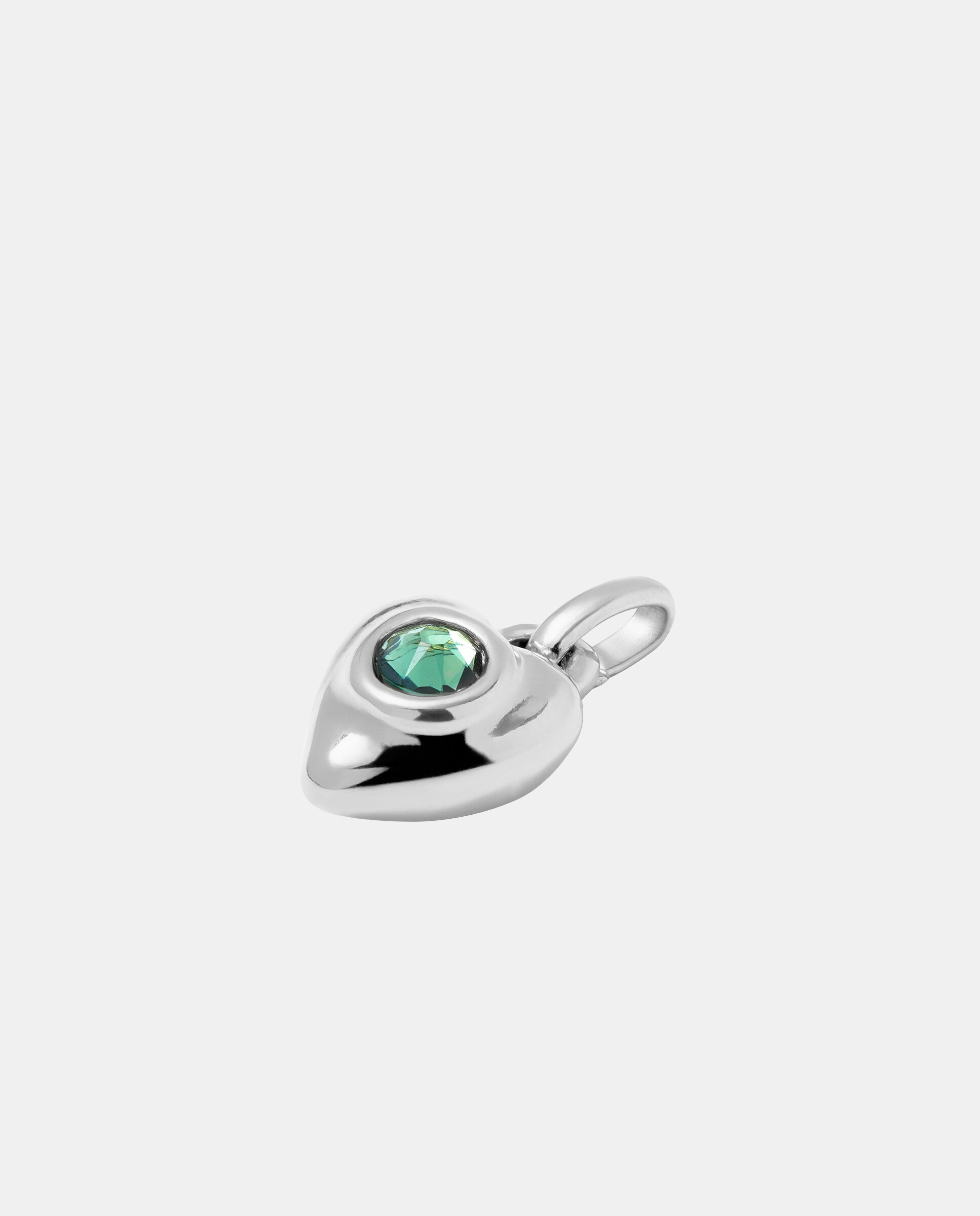 Charm Banhado em Prata de Lei com Cristal Verde Prata-2