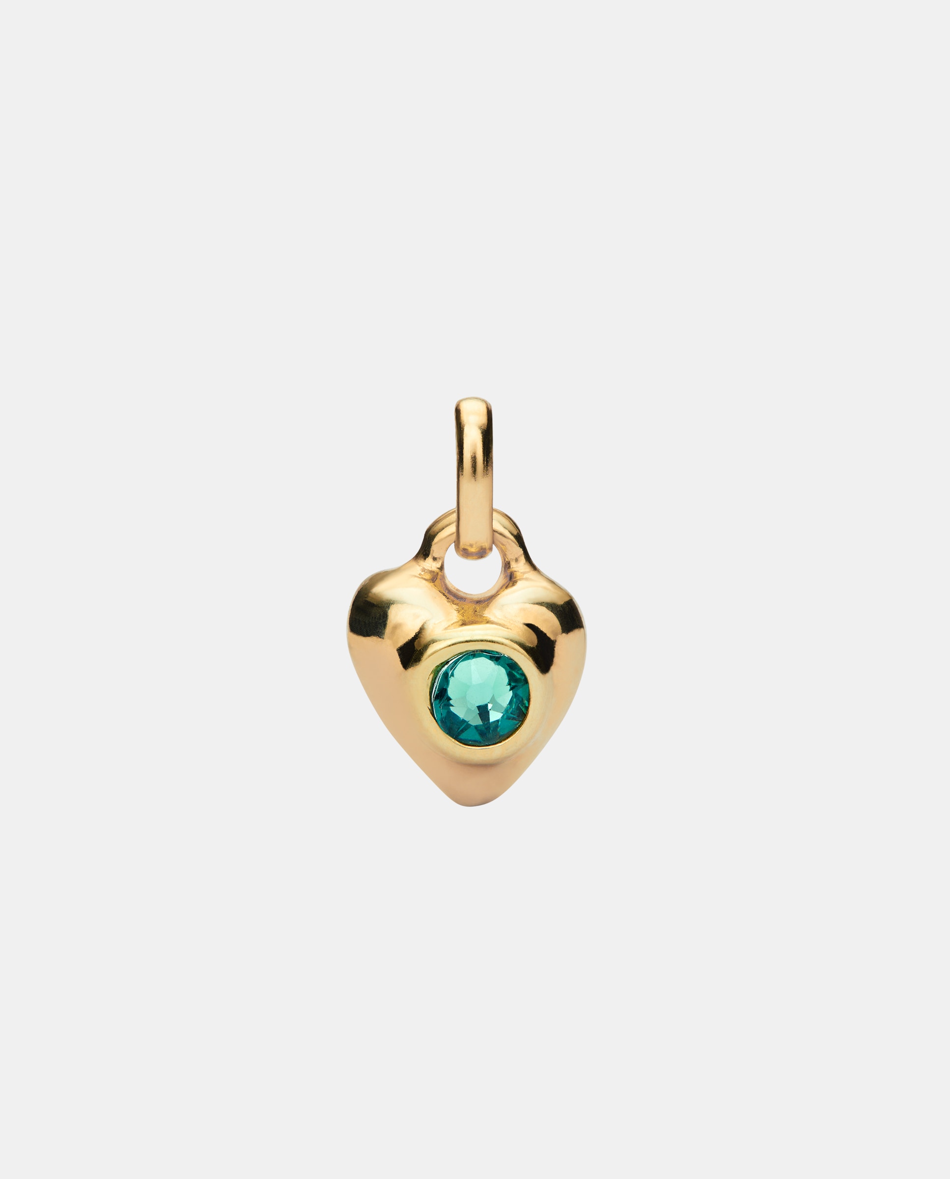 Charm Banhado a Ouro 18k com Cristal Verde Ouro-1