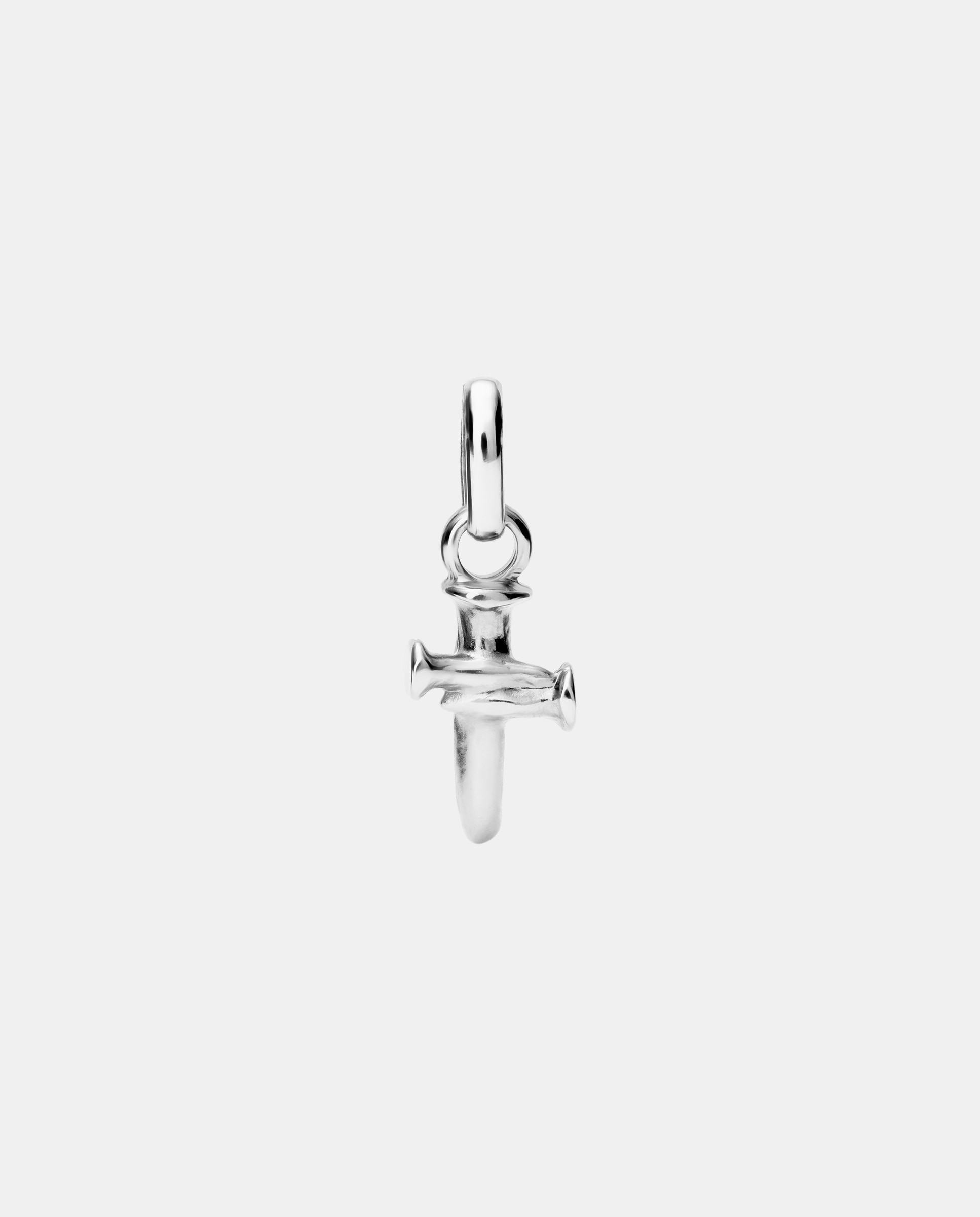 Charm Banhado em Prata de Lei com Forma de Cruz Prata-1