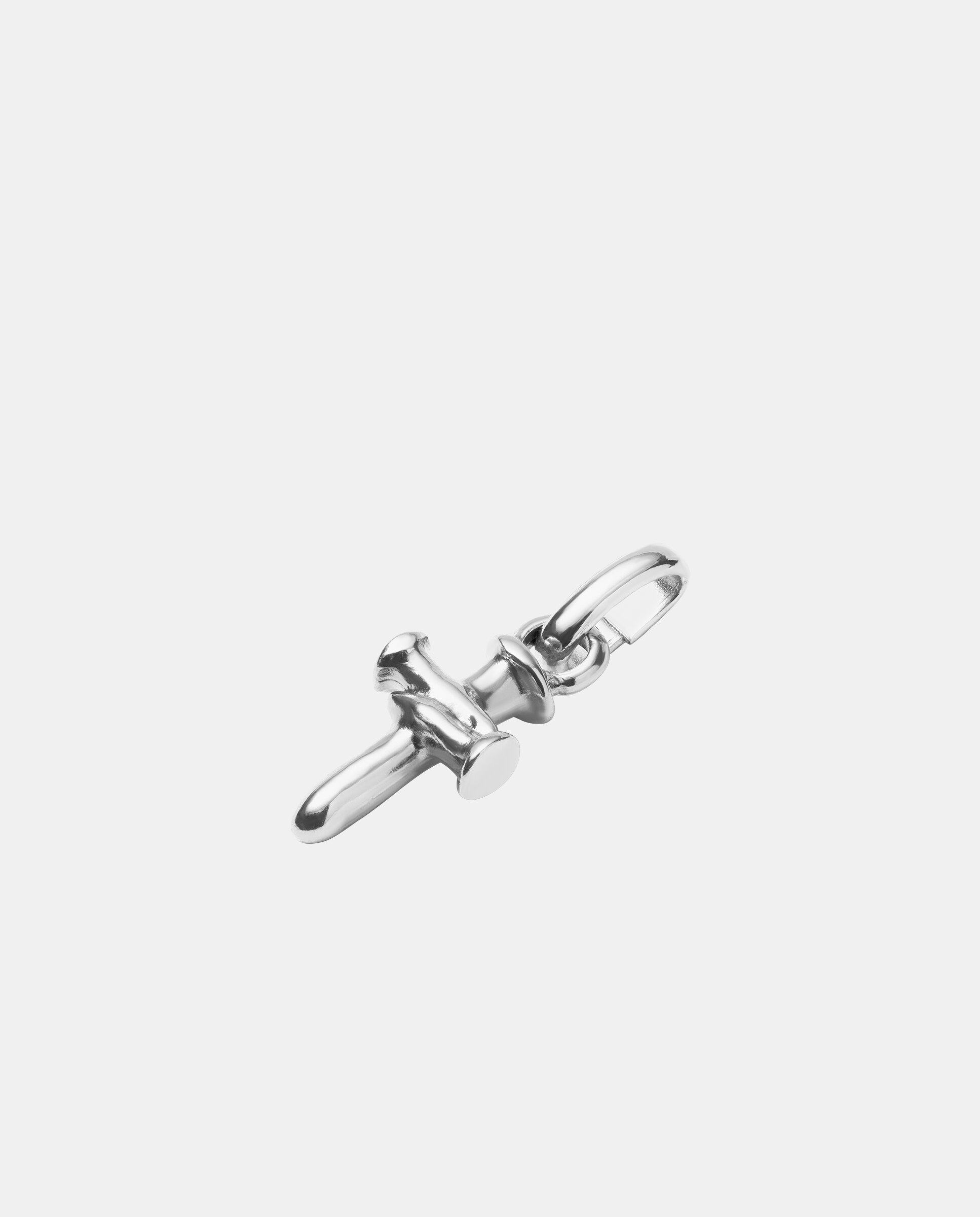 Charm Banhado em Prata de Lei com Forma de Cruz Prata-2