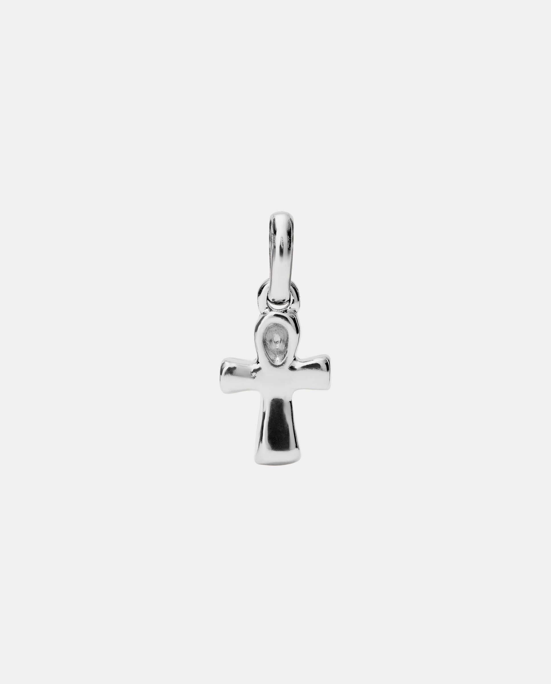 Charm Banhado em Prata de Lei com Forma de Cruz Prata-1