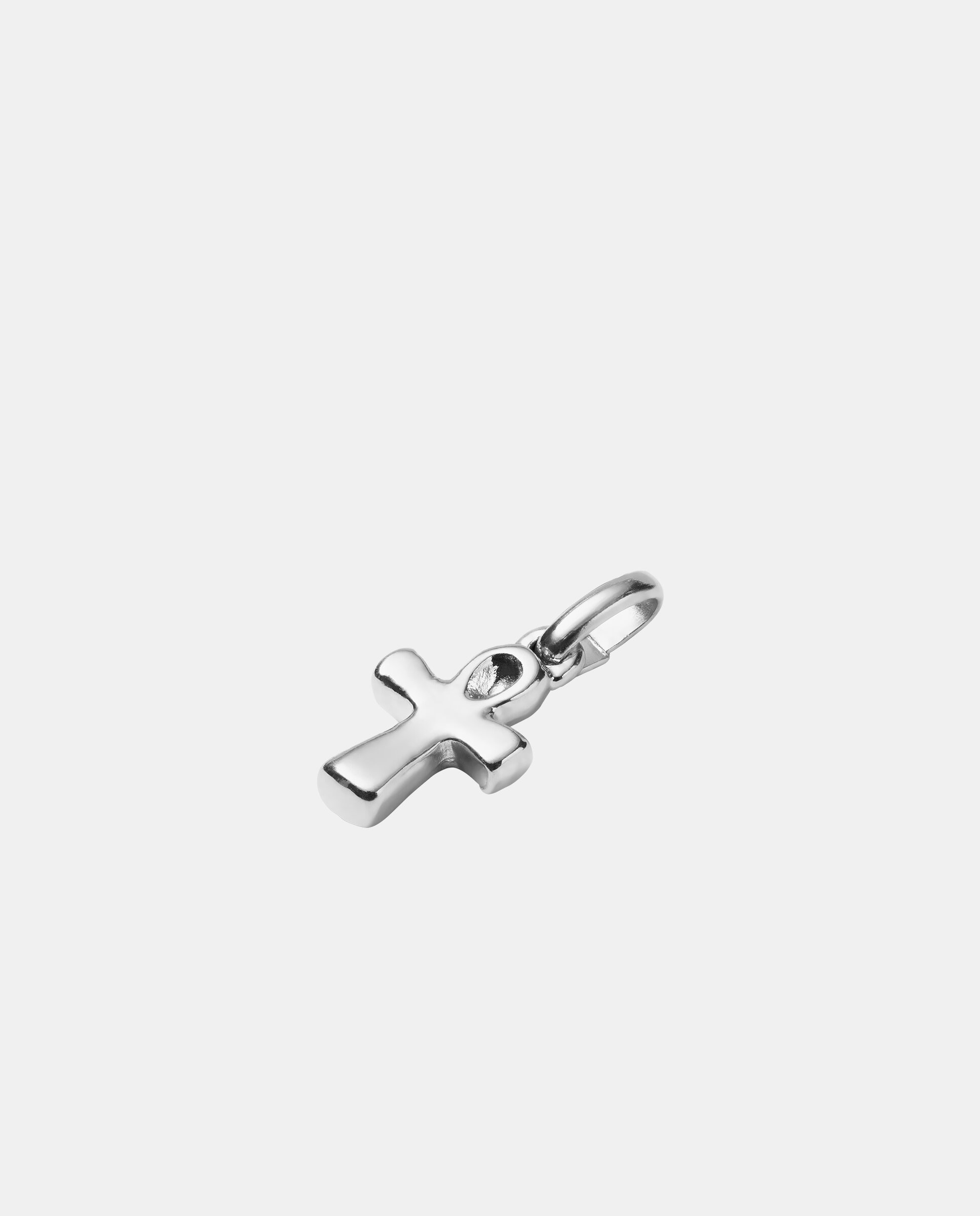 Charm Banhado em Prata de Lei com Forma de Cruz Prata-2
