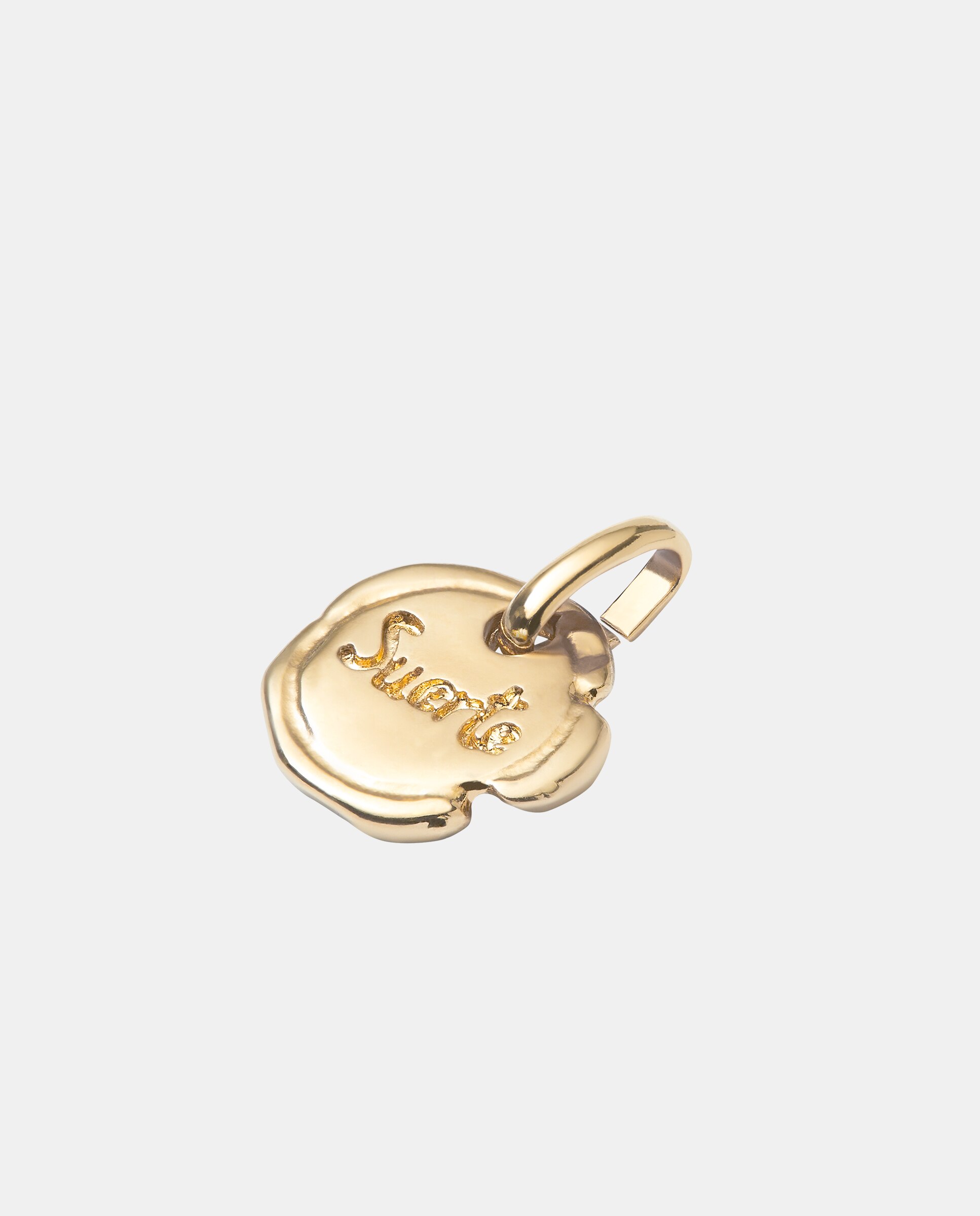 Charm Banhado a Ouro 18k com Palavra Suerte Ouro-2