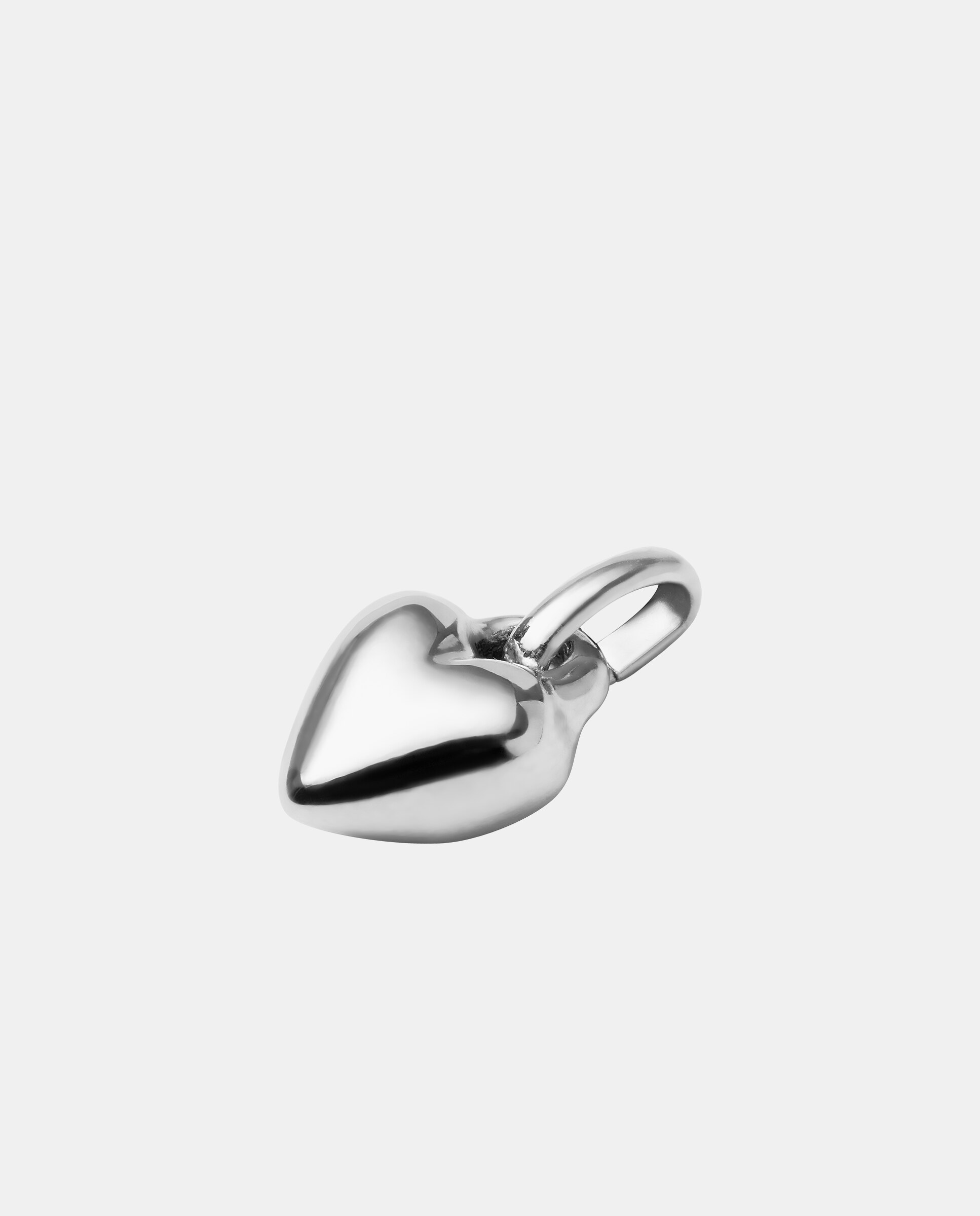 Charm Banhado em Prata de Lei com Forma de Coração Prata-2