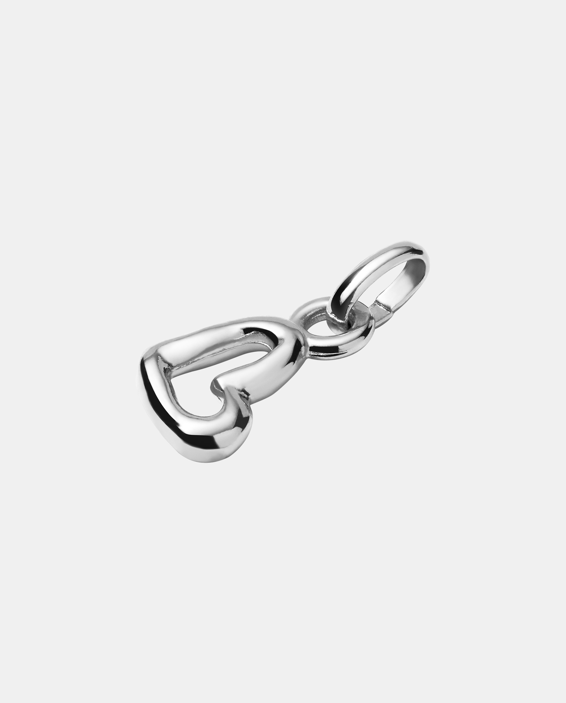 Charm Banhado em Prata de Lei com Forma de Coração Prata-2