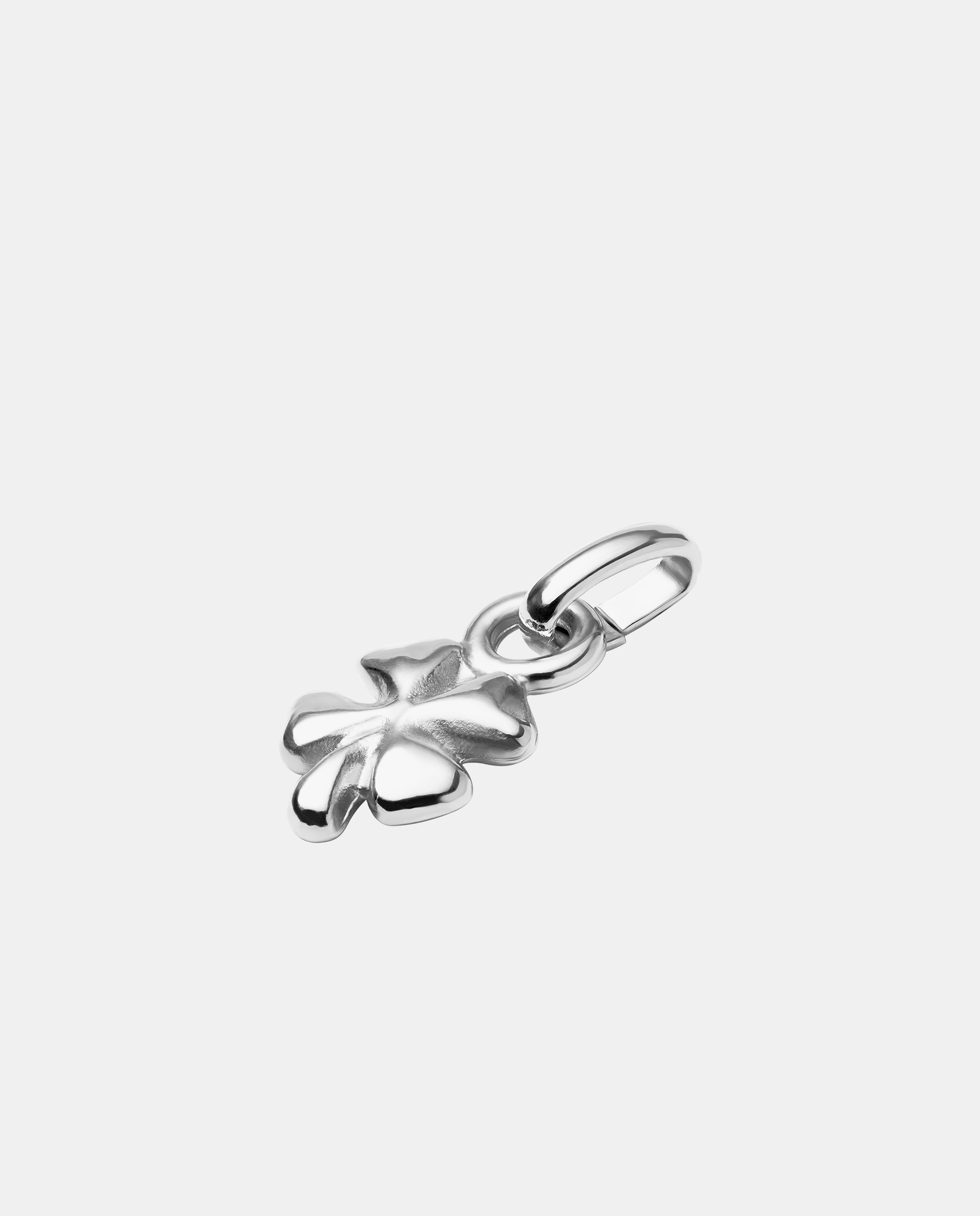 Charm Banhado em Prata de Lei com Forma de Trevo Prata-2