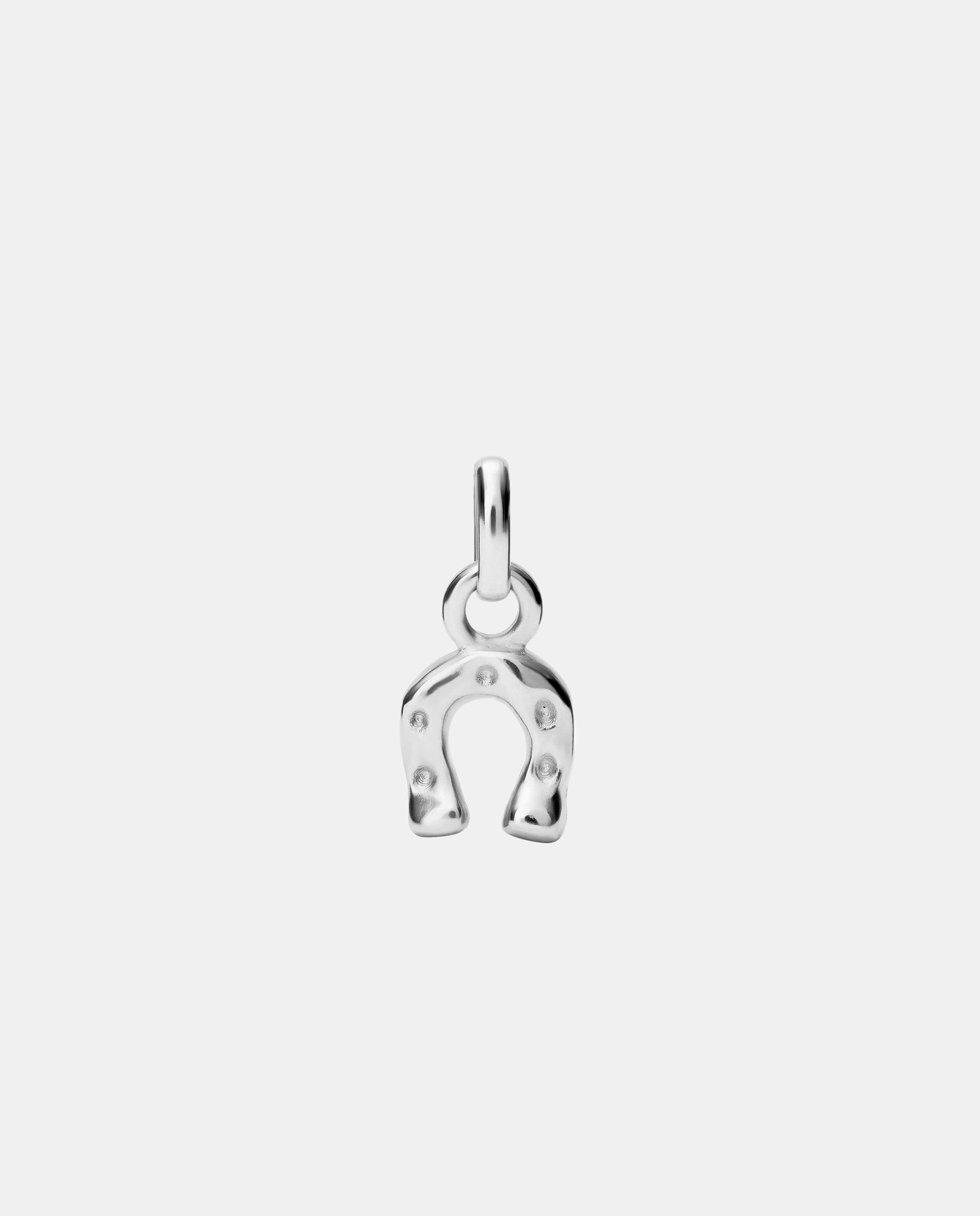 Charm Banhado em Prata de Lei com Forma de Ferradura Prata-1