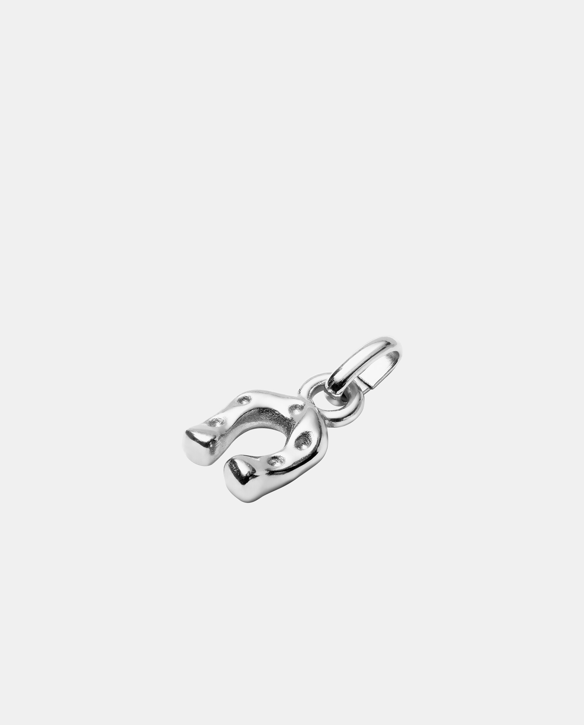Charm Banhado em Prata de Lei com Forma de Ferradura Prata-2