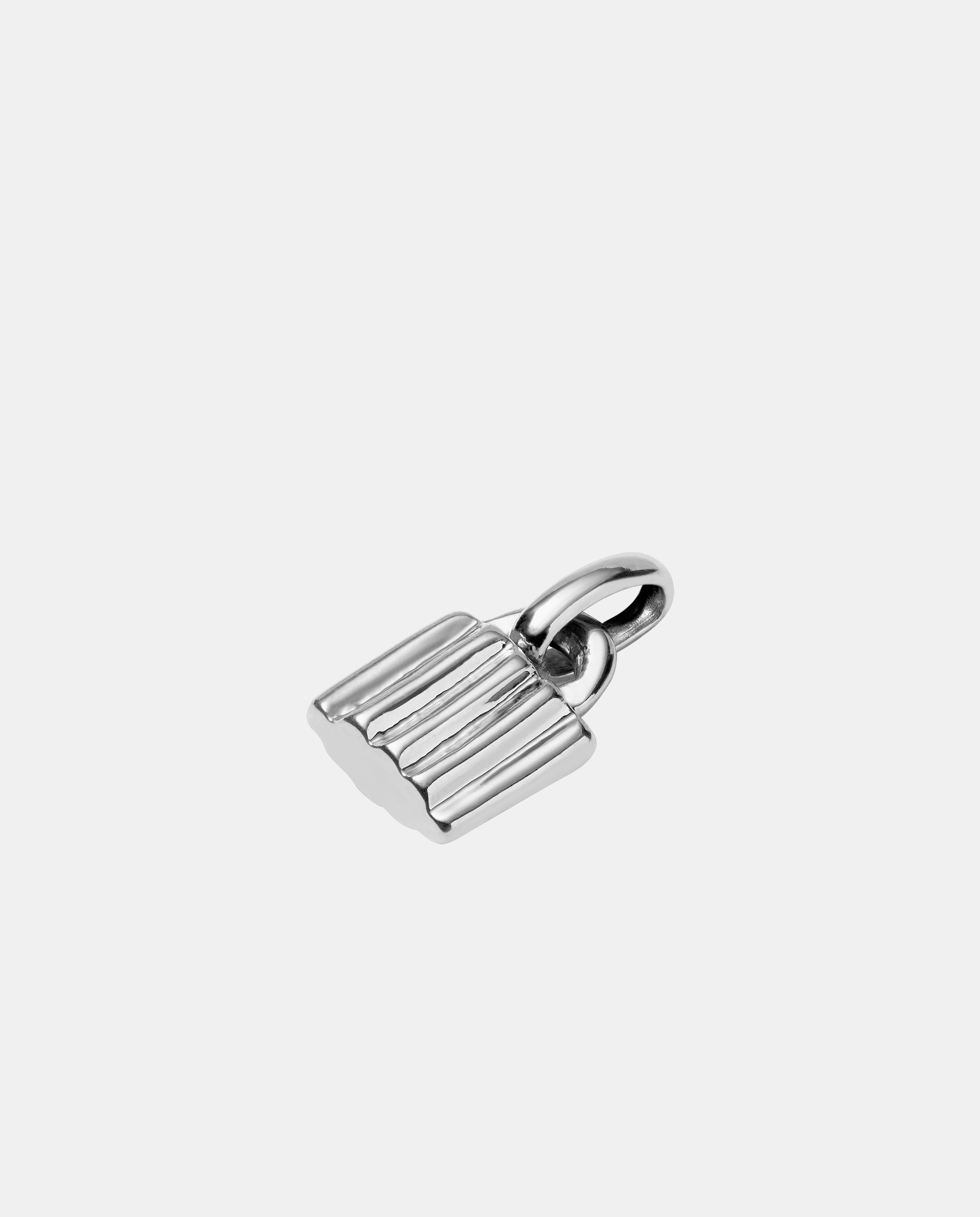 Charm Banhado em Prata de Lei com Forma de Cadeado Prata-2