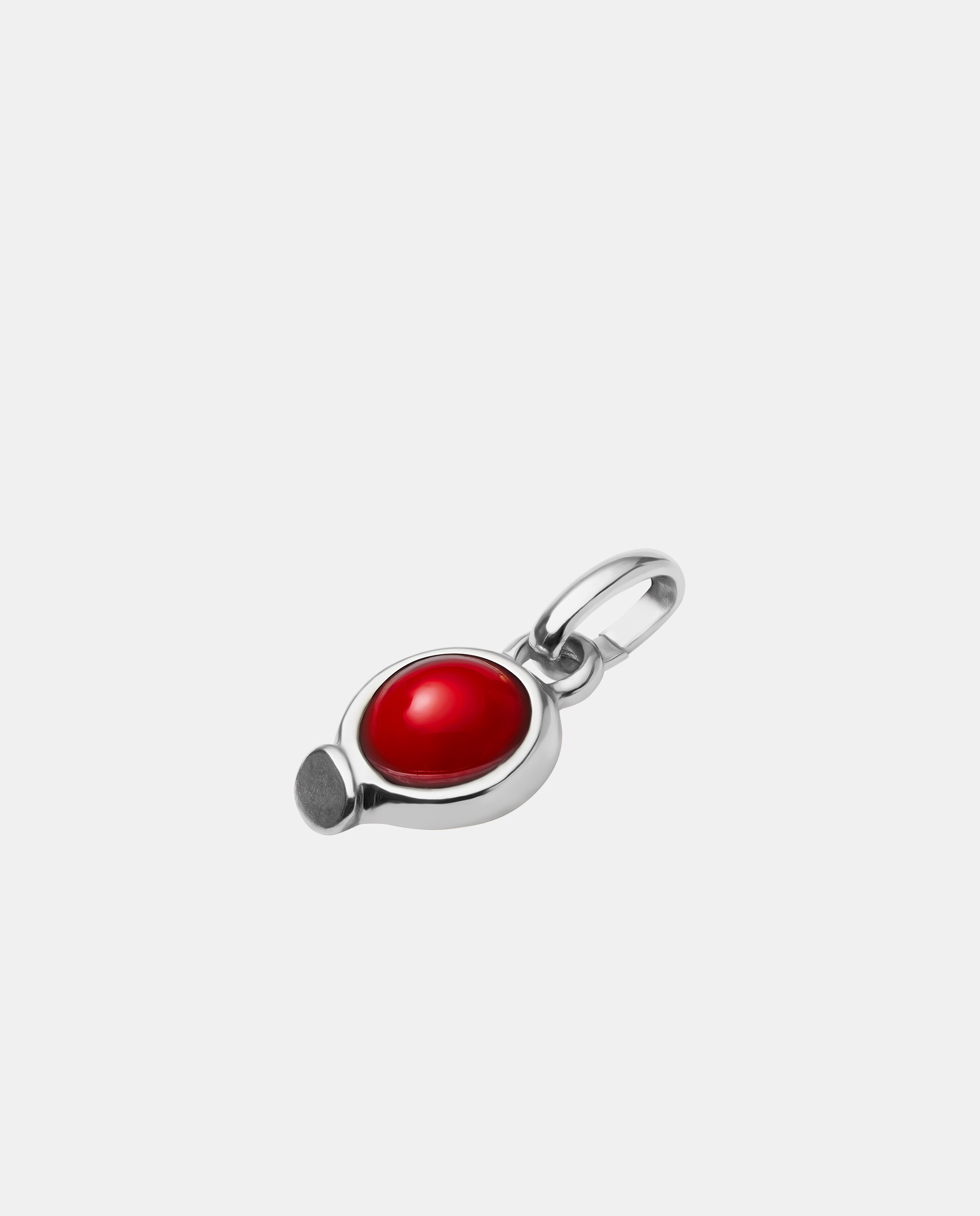 Charm Banhado em Prata de Lei com Pedra Vermelha Prata-2