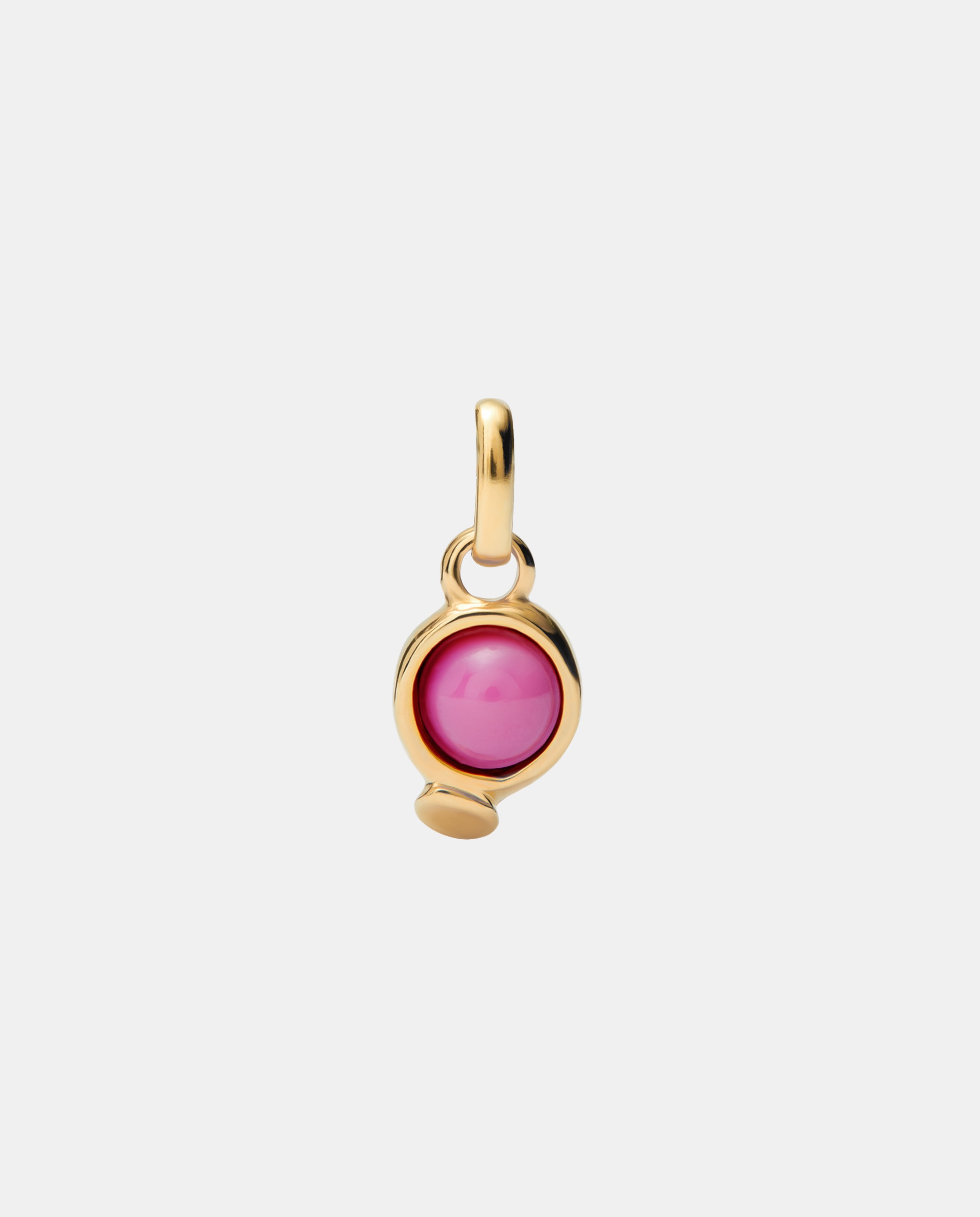 Charm Banhado a Ouro 18k com Pedra Rosa Ouro-1