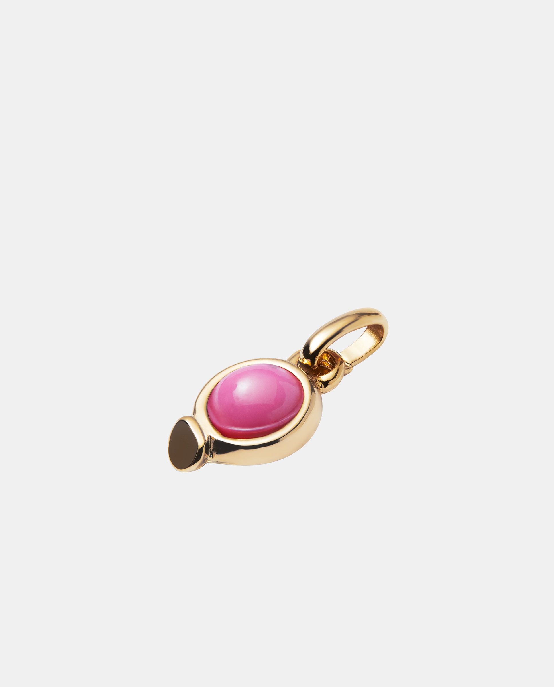 Charm Banhado a Ouro 18k com Pedra Rosa Ouro-2