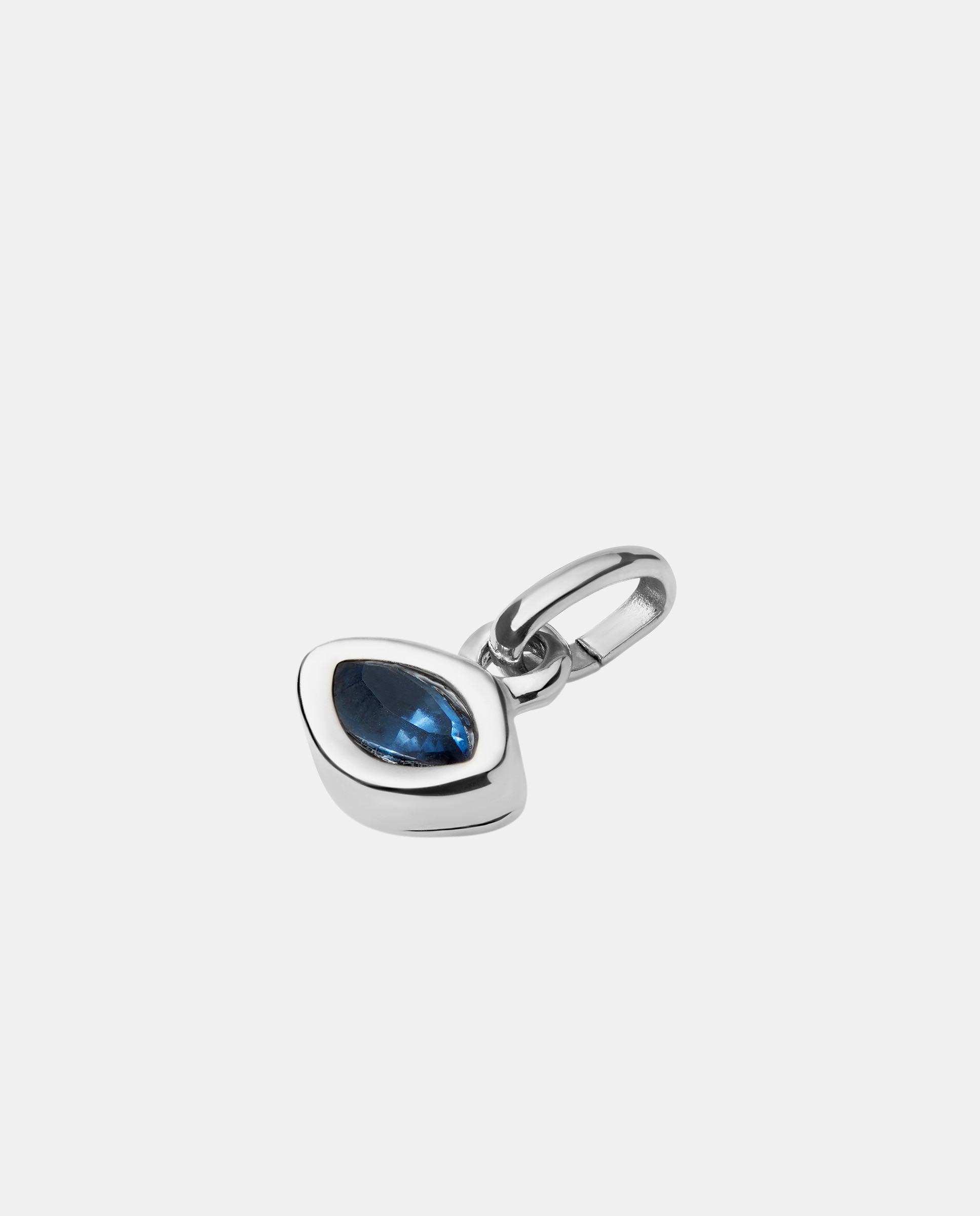Charm Banhado em Prata de Lei com Cristal Azul Prata-2