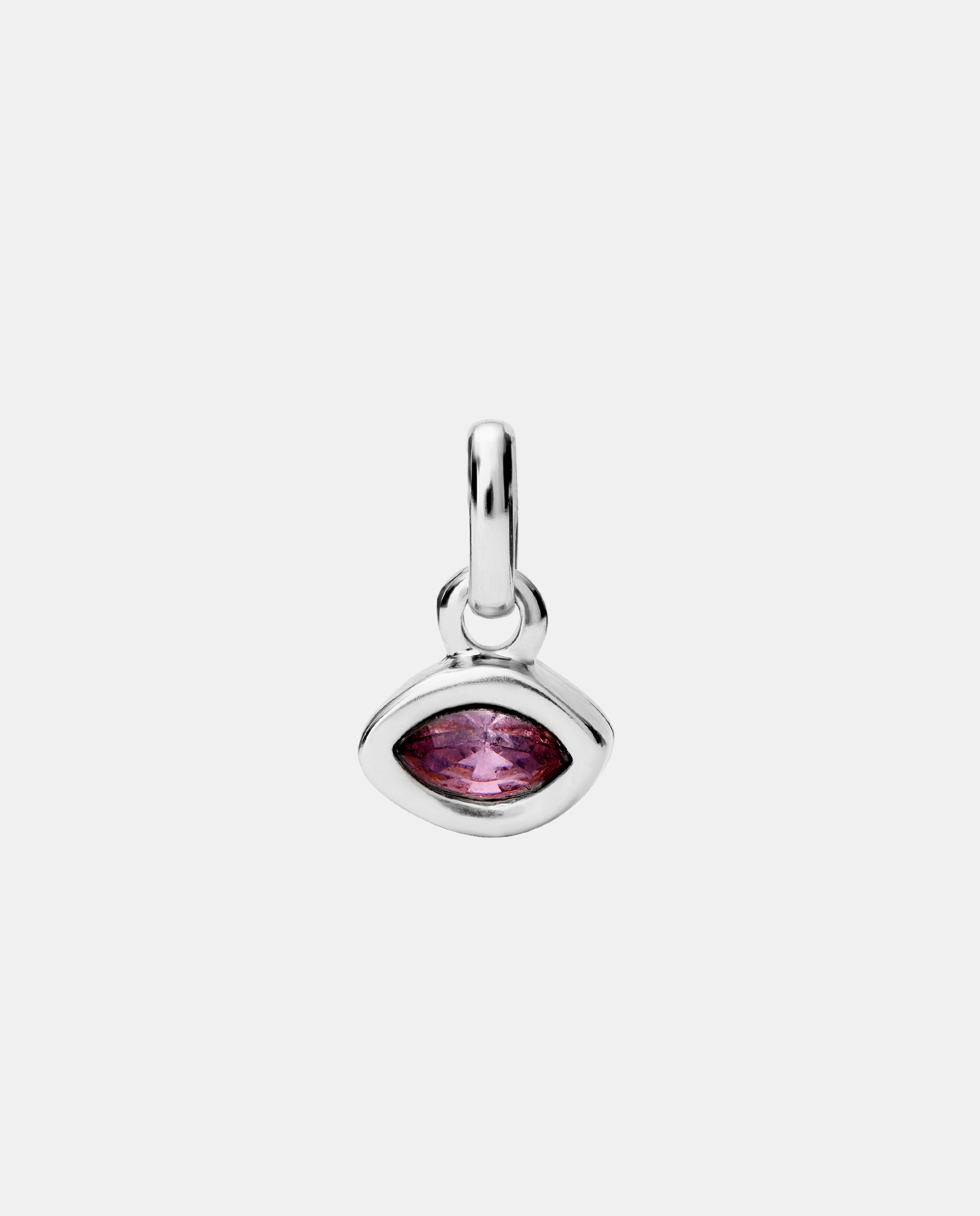 Charm Banhado em Prata de Lei com Cristal Rosa Prata-1