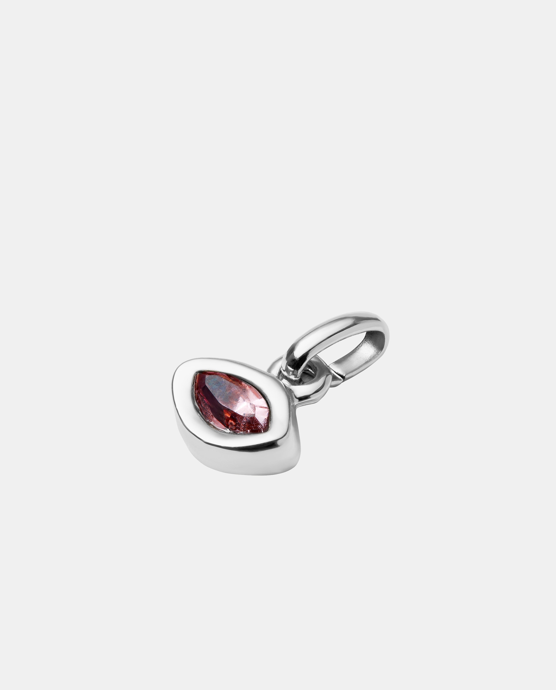 Charm Banhado em Prata de Lei com Cristal Rosa Prata-2