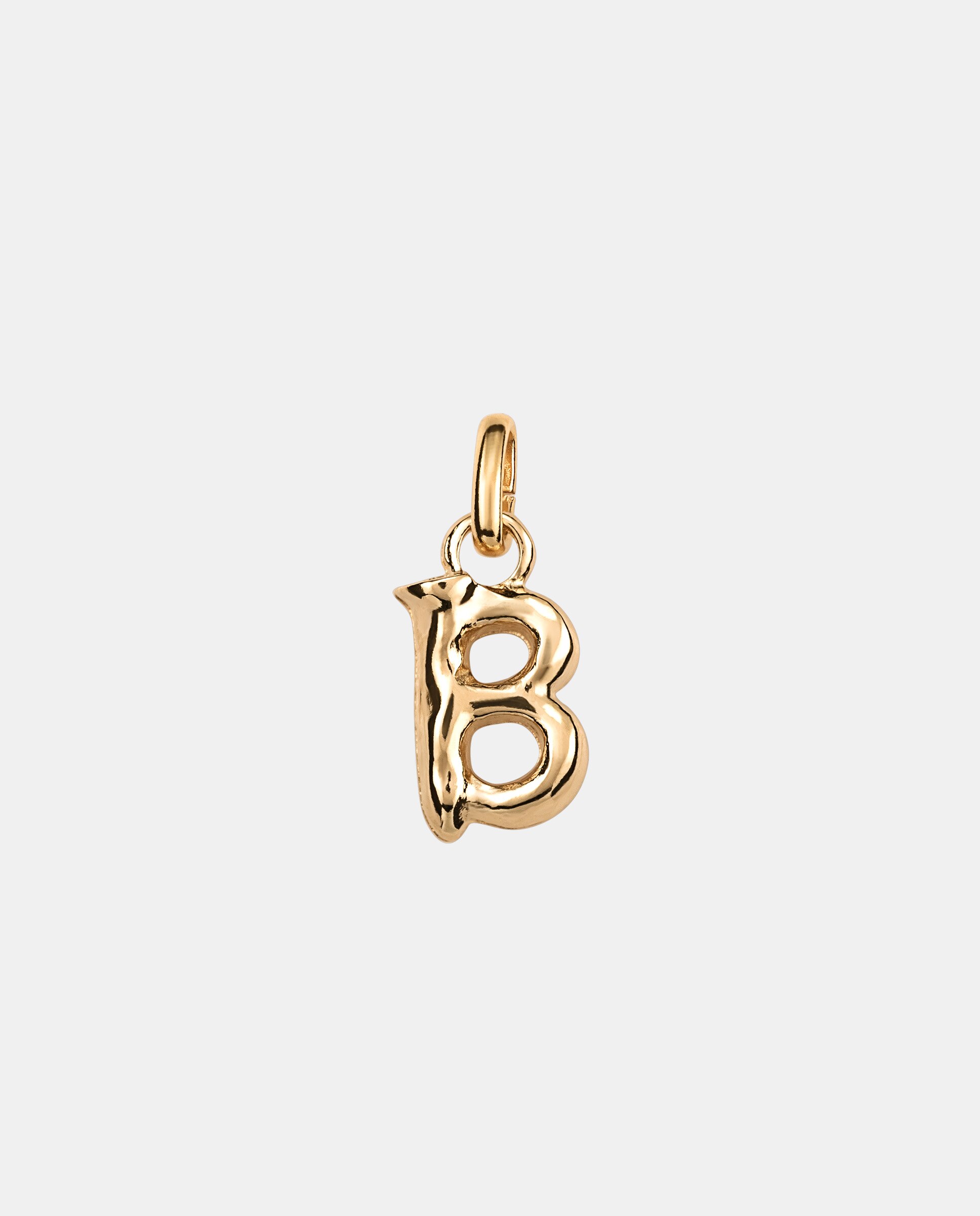 Charm Letra B Pequena Banhado em Ouro 18k Ouro-2
