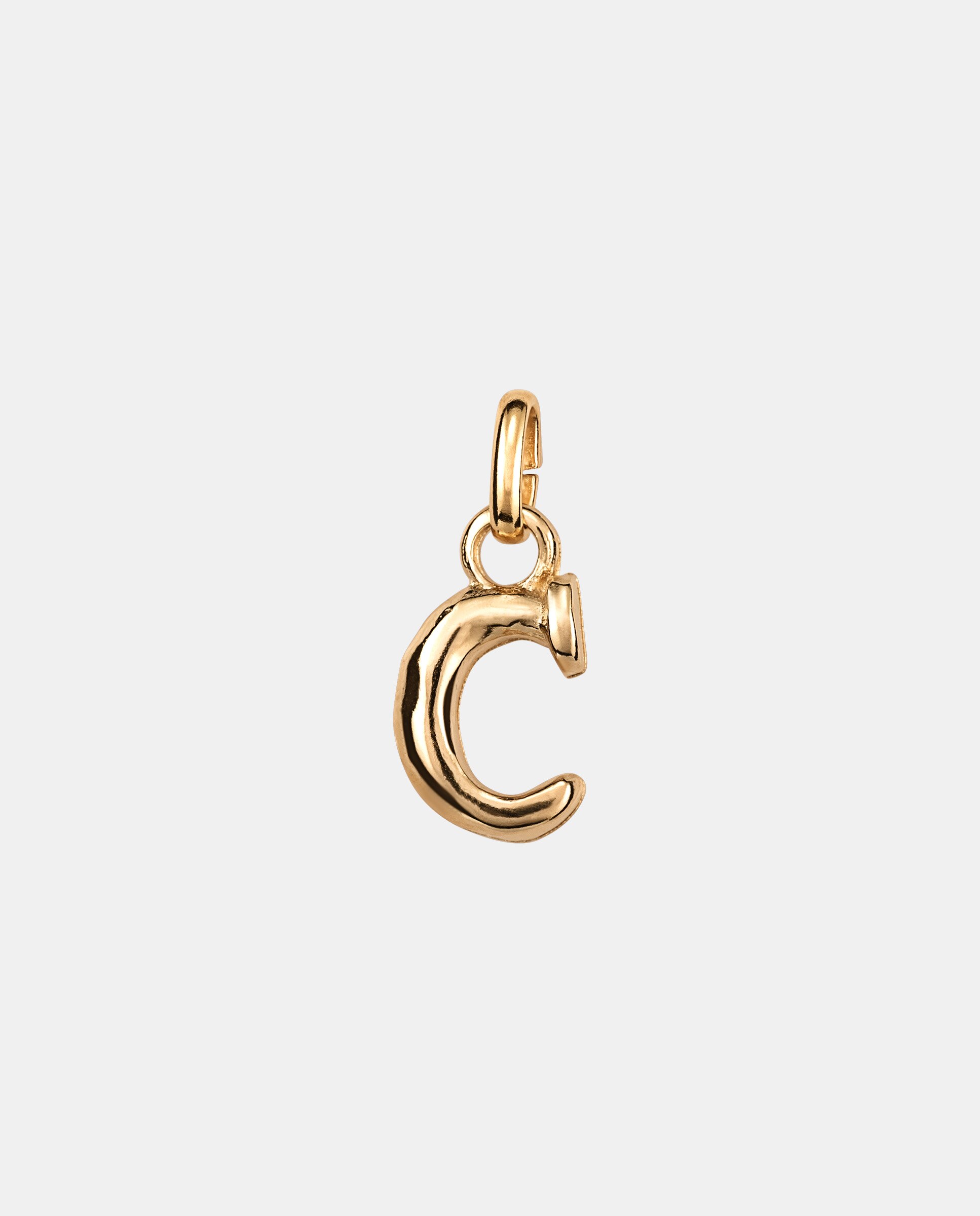 Charm Letra C Pequena Banhado em Ouro 18k Ouro-2