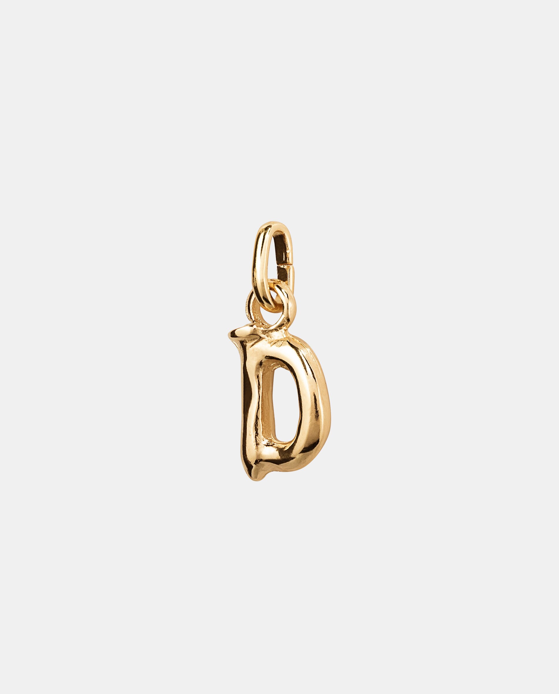 Charm Letra D Pequena Banhado em Ouro 18k Ouro-2