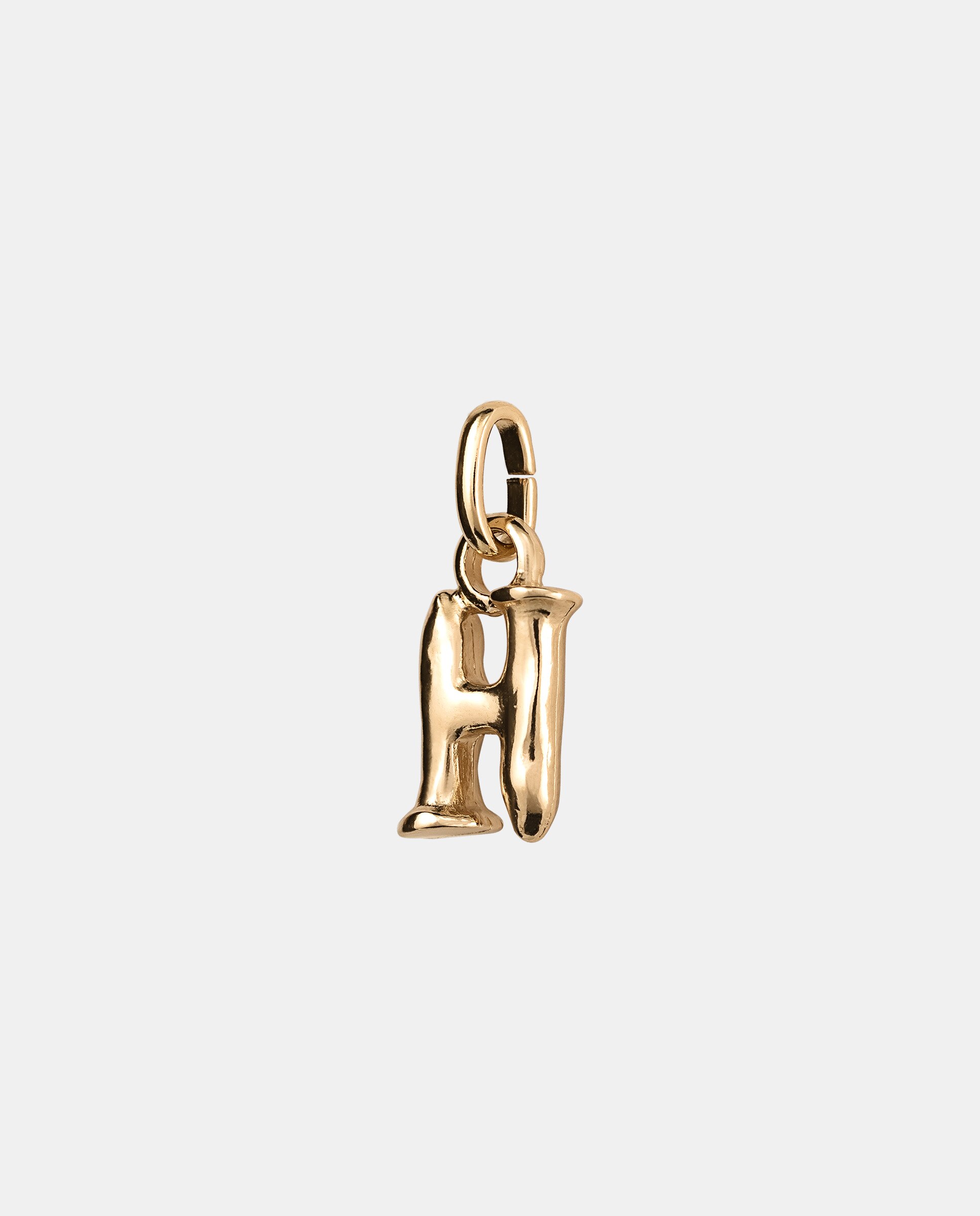 Charm Letra H Pequena Banhado em Ouro 18k Ouro-2