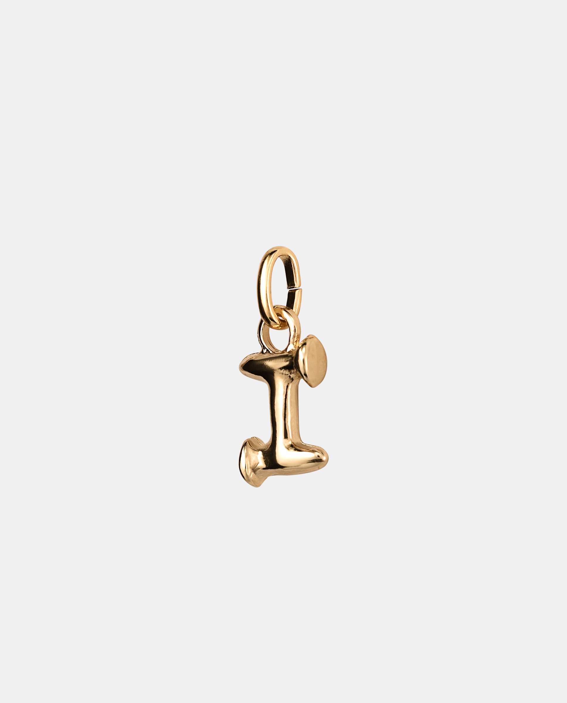 Charm Letra I Pequena Banhado em Ouro 18k Ouro-1