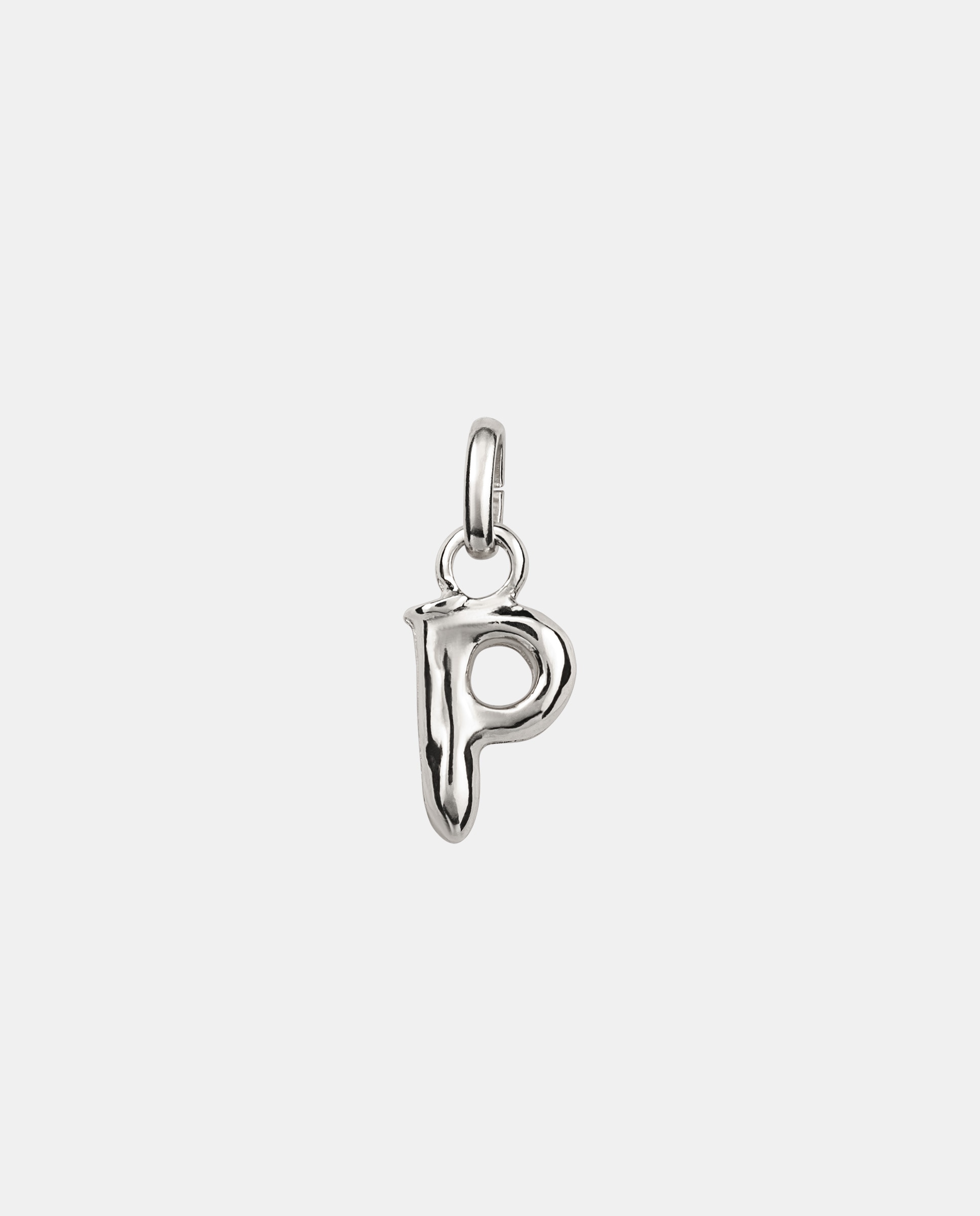 Charm Letra P Pequena Banhado em Prata de Lei Prata-1