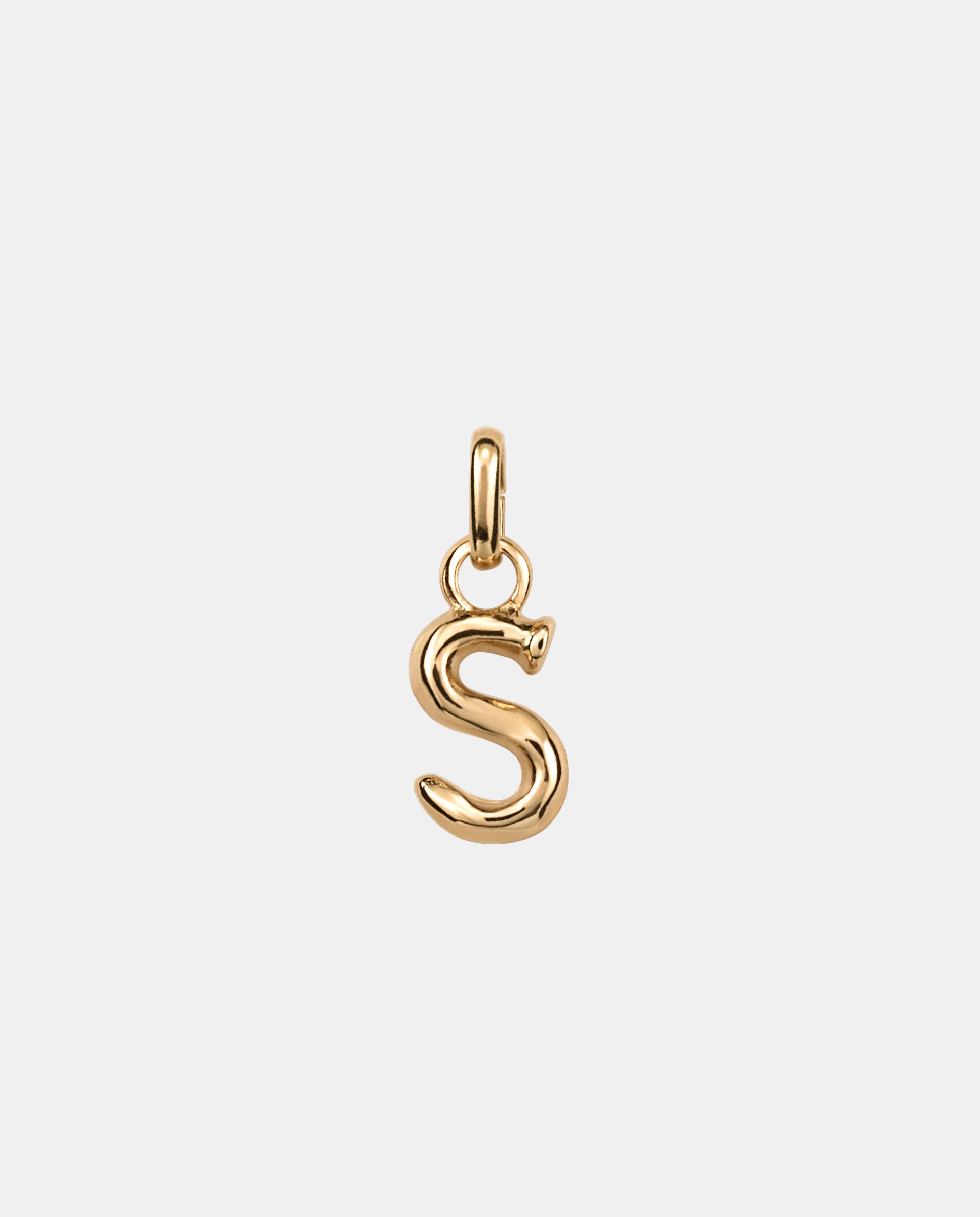 Charm Letra S Pequena Banhado em Ouro 18k Ouro-2