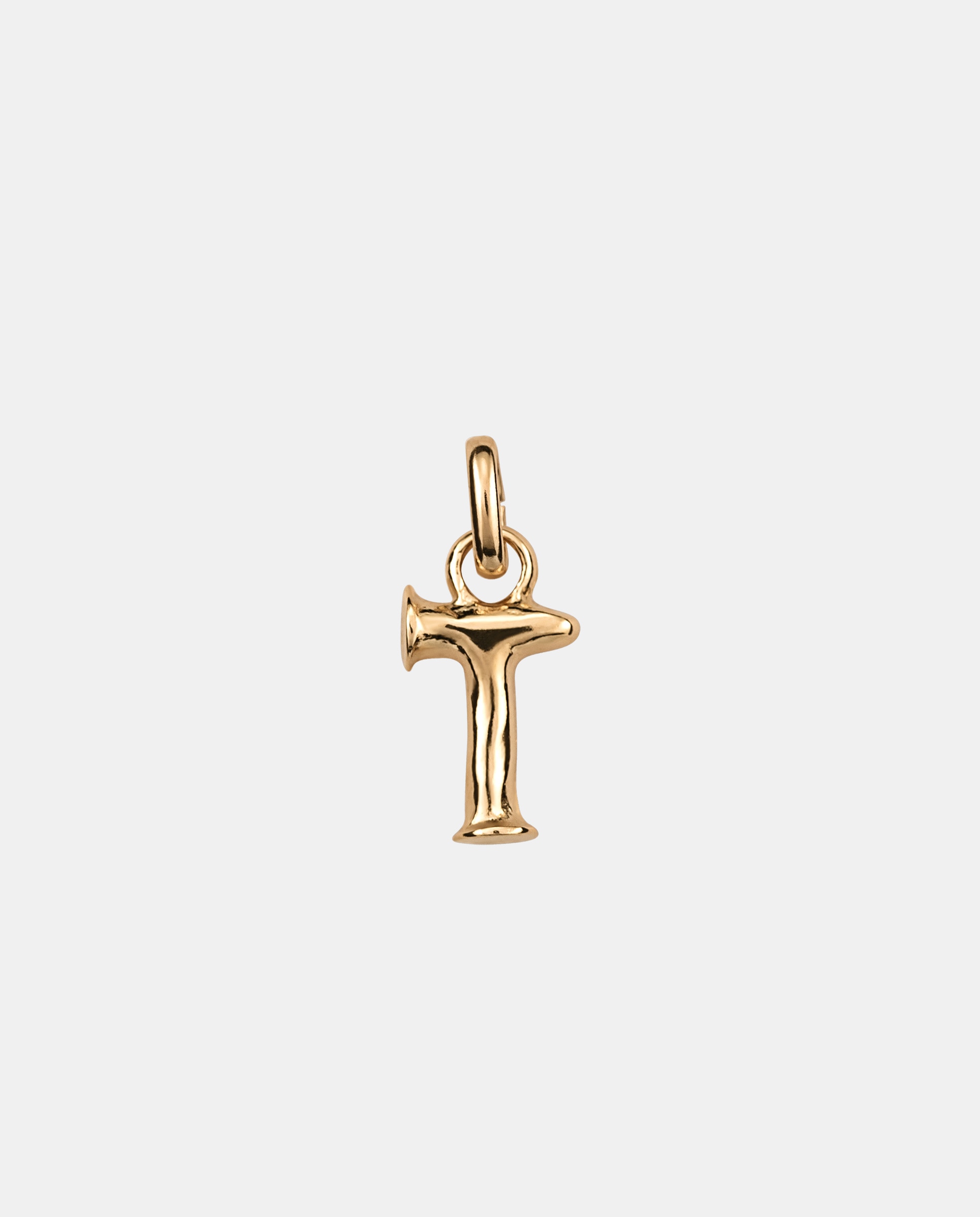 Charm Letra T Pequena Banhado a Ouro 18k Ouro-1